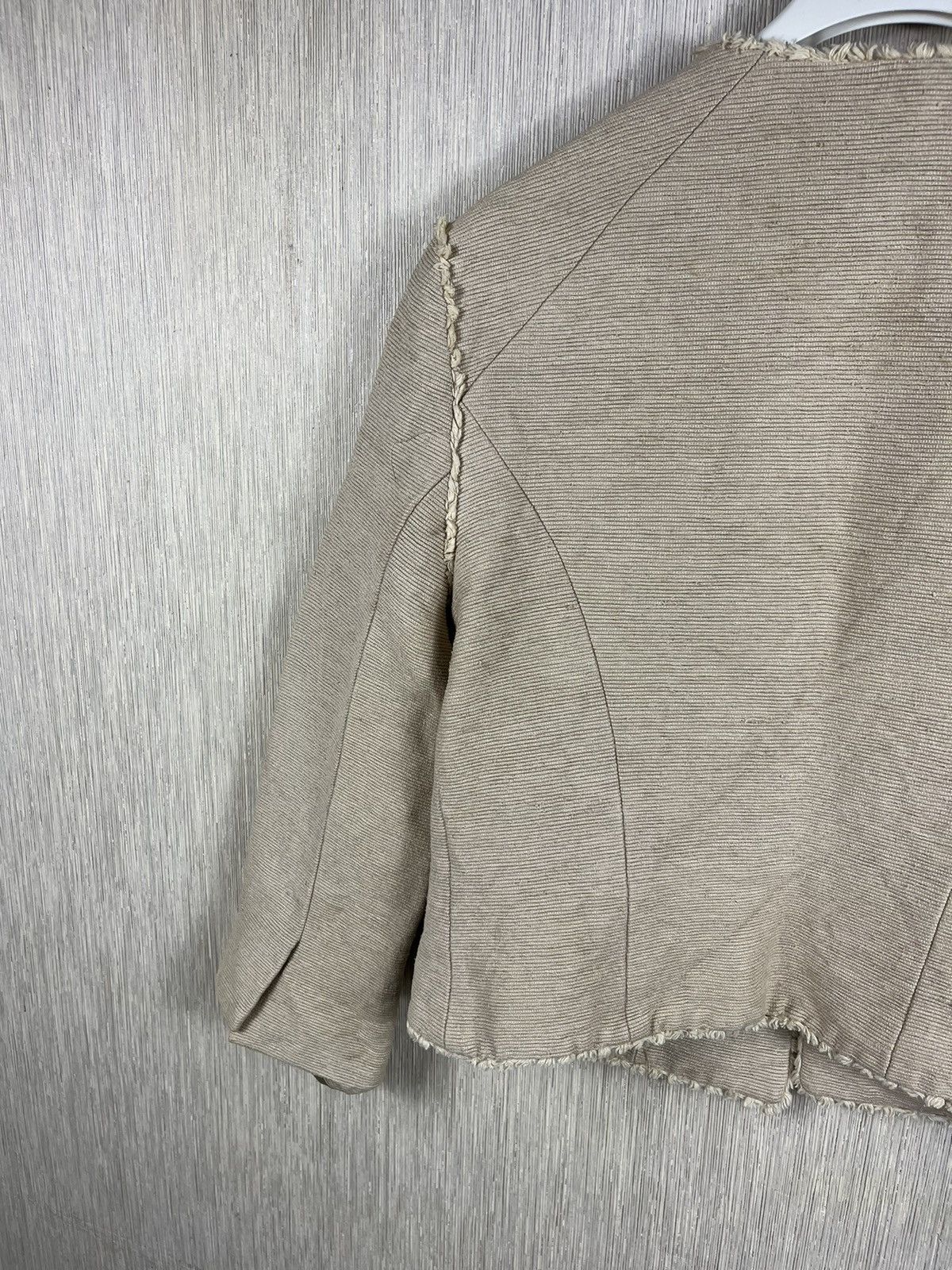 Designer × L'AGENCE L’agence raw silk blazer striped jacket distressed sand Size M / US 6-8 / IT 42-44 - 17 Thumbnail