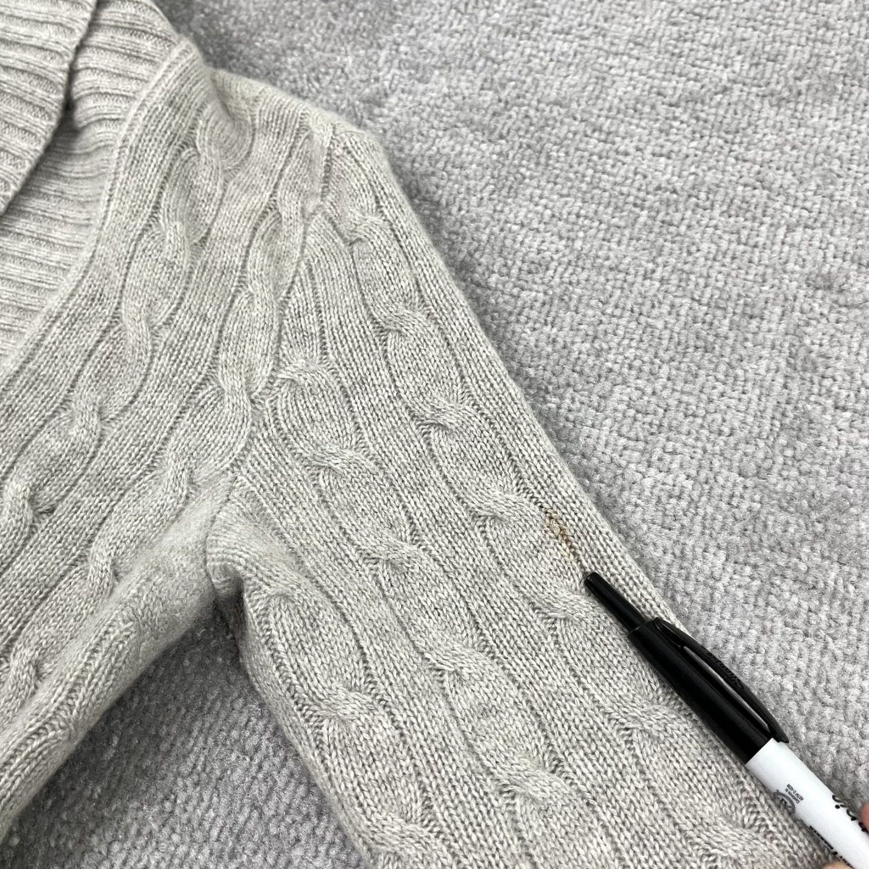Ralph Lauren Ralph Lauren Black Label Cashmere Sweater Womens Medium Gray Cable Knit Preppy Long Sleeve Size M / US 6-8 / IT 42-44 - 7 Thumbnail