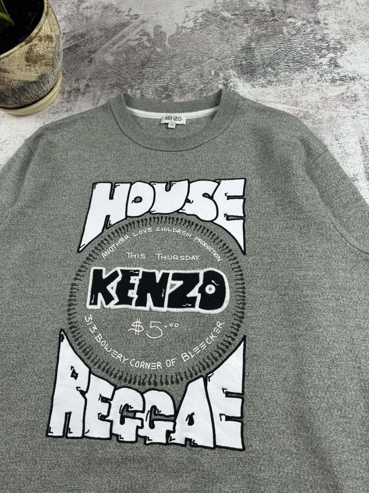 Kenzo Kenzo Paris Grey Melange Knit House Of Reggae Sweatshirt Size US M / EU 48-50 / 2 - 7 Thumbnail