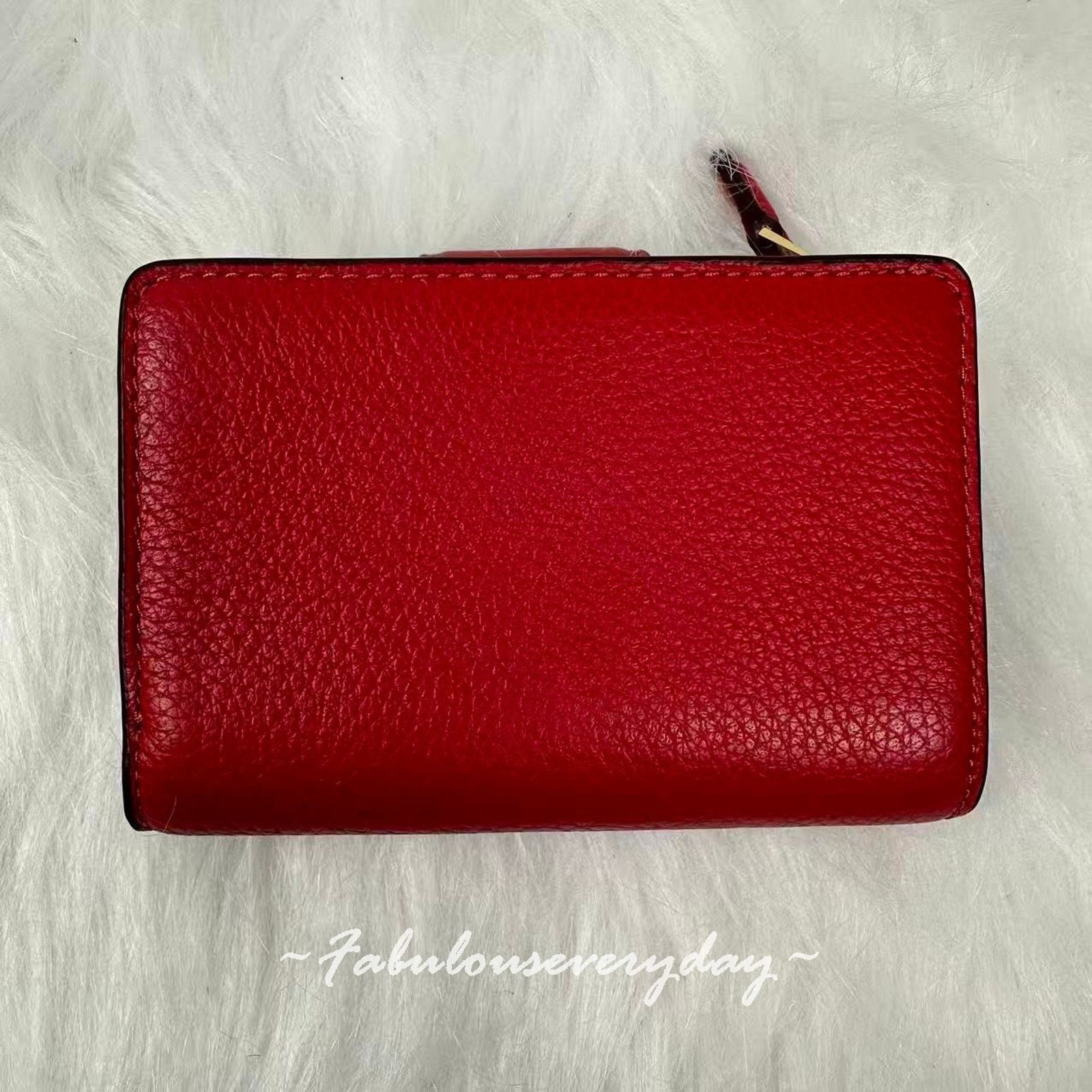 Coach Coach Medium Corner Zip Wallet Leather/Gold/True Red CBO41 Size ONE SIZE - 2 Thumbnail