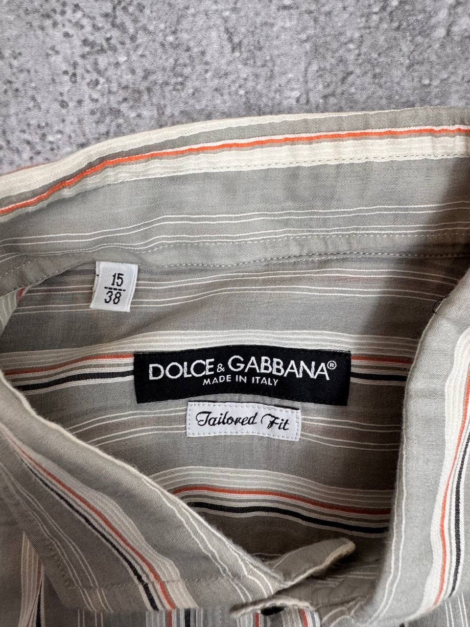 Dolce & Gabbana Dolce & Gabbana Tailored Fit Striped Shirt Beige Grey Size S Size US S / EU 44-46 / 1 - 6 Thumbnail
