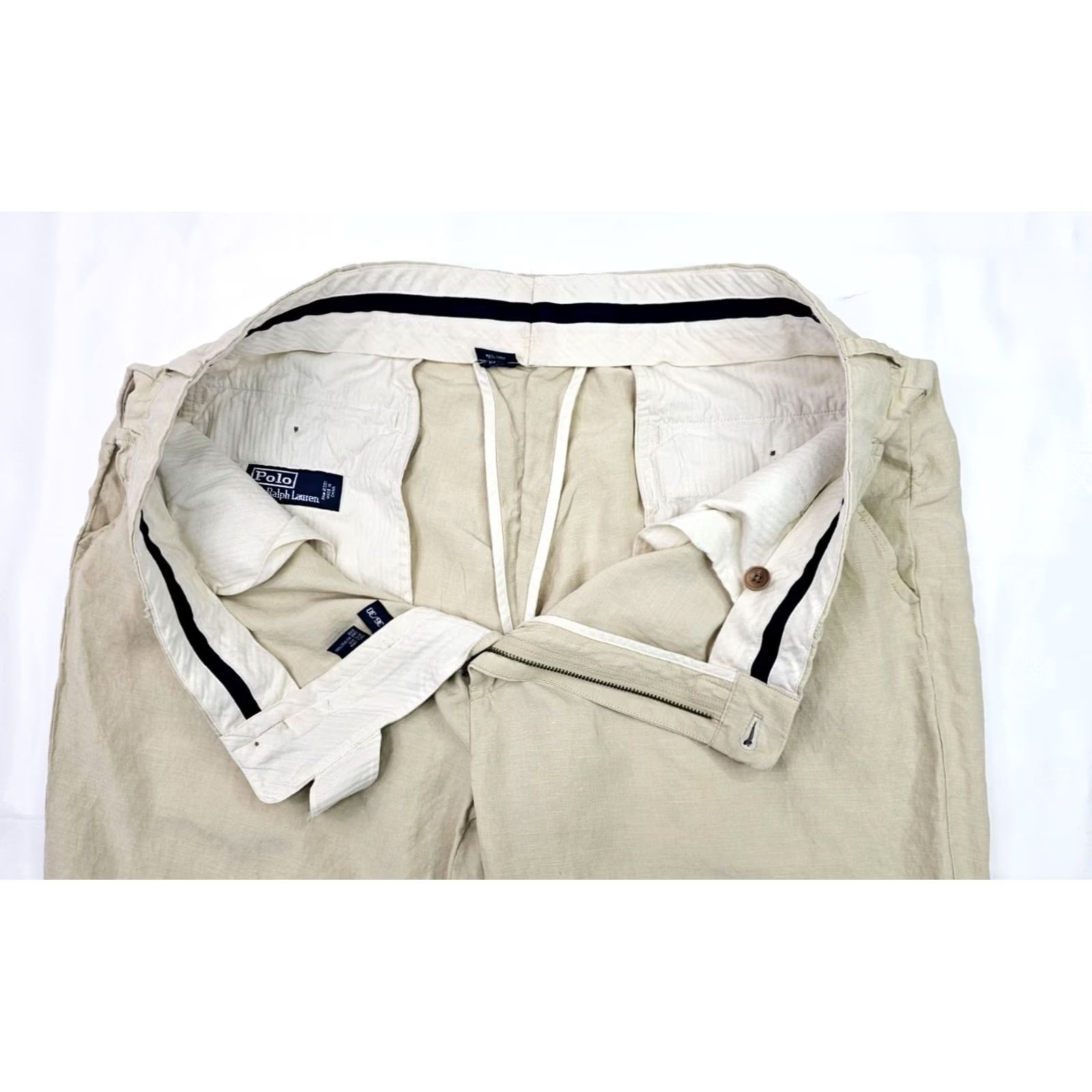 Polo Ralph Lauren VINTAGE Polo Ralph Lauren Pants Mens 36x30 Beige Linen Silk Classic Dress (Fits 35x27) Polo Ralph Lauren Andrew Dress Pants Mens Beige Linen Silk Size US M / EU 48-50 / 2 - 7 Thumbnail