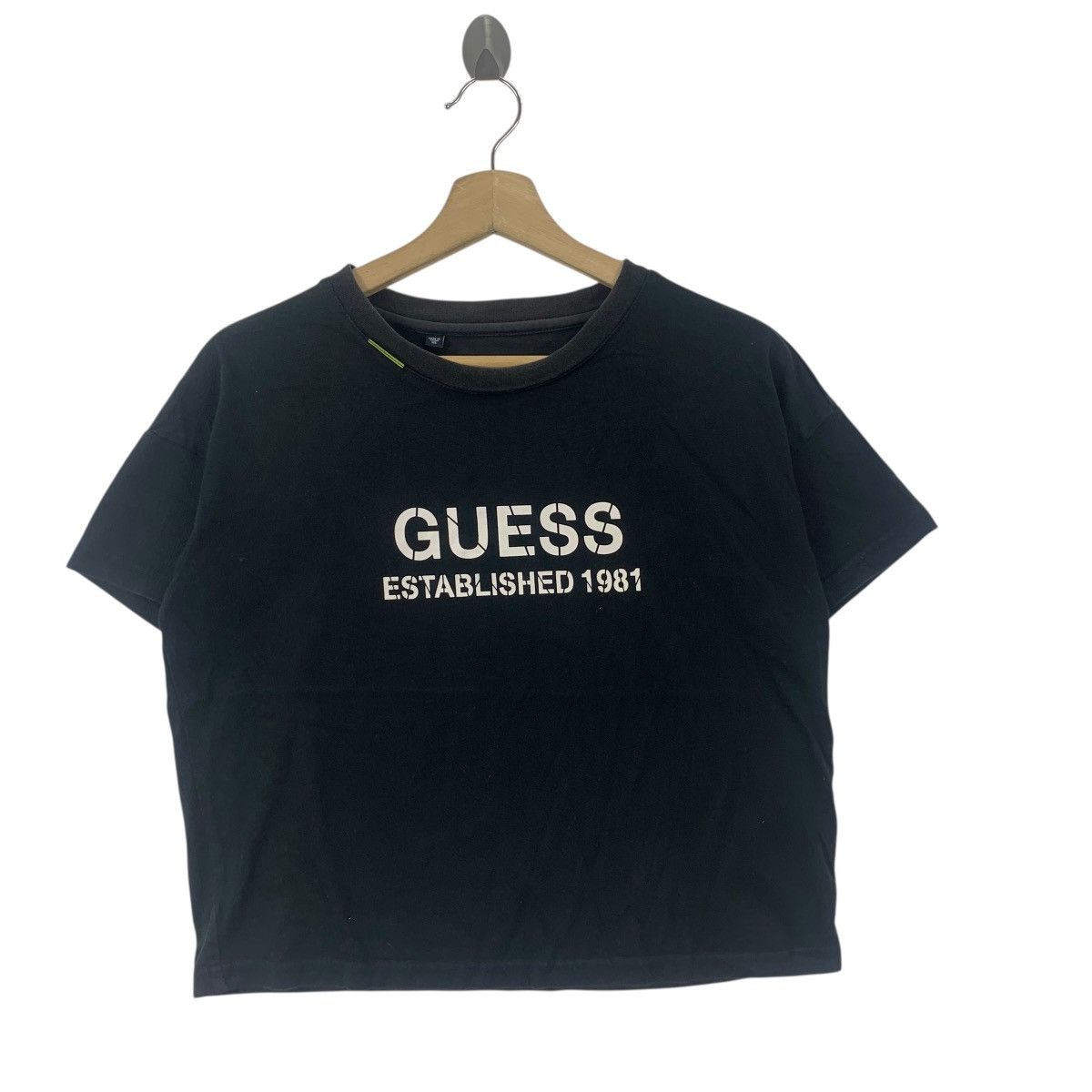 Guess GUESS USA DENIM Lifestyle Logo Cropped Top Tee Shirt Black Size XS / US 0-2 / IT 36-38 - 5 Thumbnail