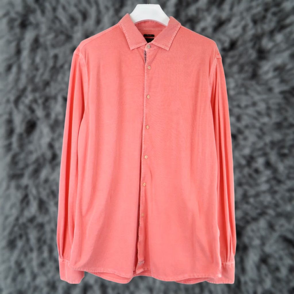 Vintage HENRY COTTON'S Slim Fit Camicia Shirt Men 2XL Coral Button Up Long Sleeve Spread Size US XXL / EU 58 / 5 - 1 Thumbnail