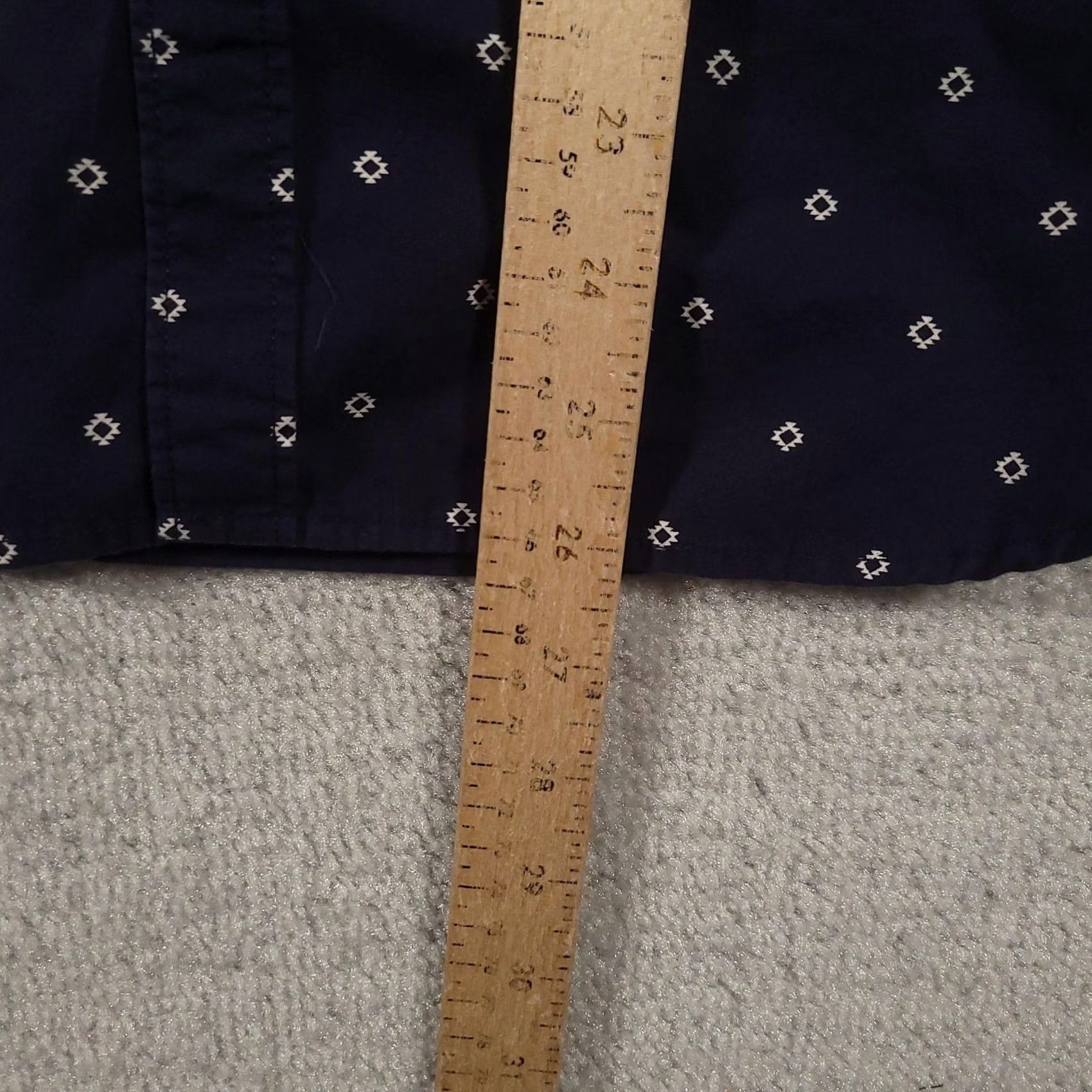 Denime Denim & Flower Shirt Mens Small Slim Fit Short Sleeve Button-Up Pattern Geometric Navy Blue Casual Size US S / EU 44-46 / 1 - 7 Thumbnail