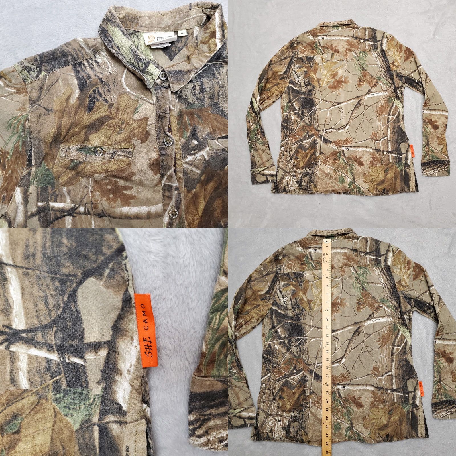 Realtree VINTAGE She Outdoor Apparel Camo Shirt Womens Medium Realtree Camoflage Long Sleeve Camo Size M / US 6-8 / IT 42-44 - 8 Thumbnail