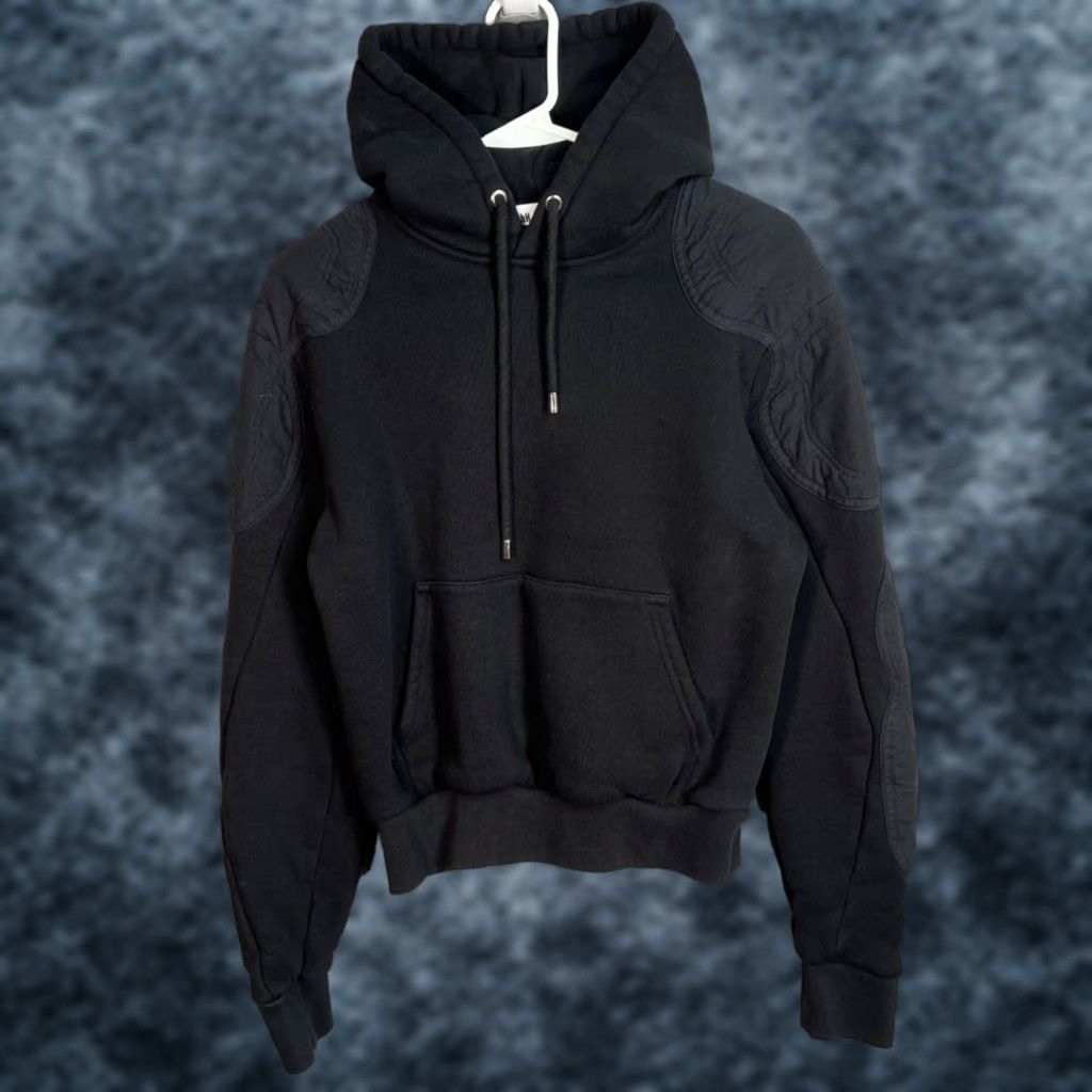 VINTAGE GmbH Womens Hoodie Pullover Activewear Medium Black Ribbed Cotton 90s Womens