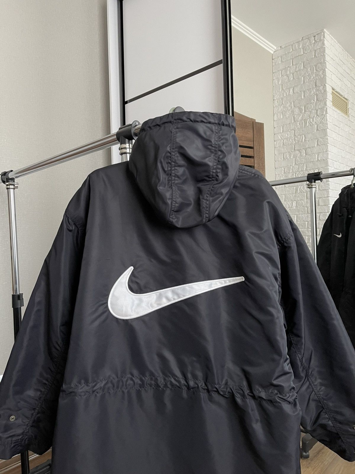 Nike Nike Vintage Parka Jacket Big Logo Swoosh 90s Size US L / EU 52-54 / 3 - 3 Thumbnail