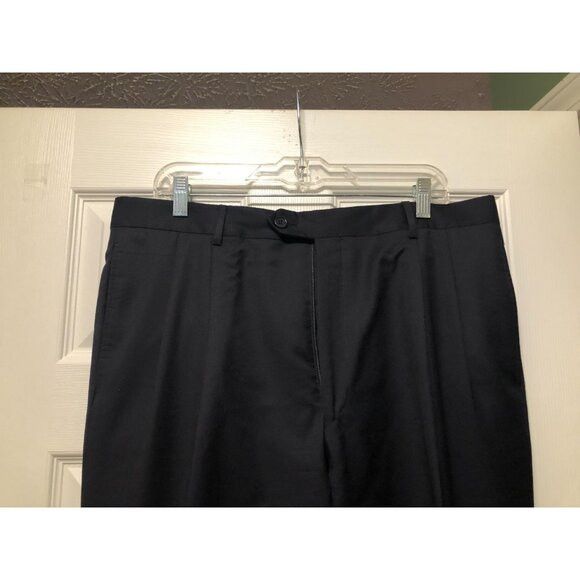 Jos. A. Bank jos.a.bank men's navy 100%wool dress pants size: 37/31 Size 36R - 2 Thumbnail