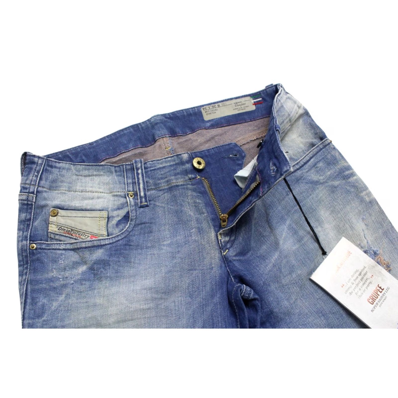 Diesel DIESEL Grupee Super Slim-Skinny Low Waist 0808G Stretch Jeans Women's W28/L34 Jeans Size 28" / US 6 / IT 42 - 4 Thumbnail