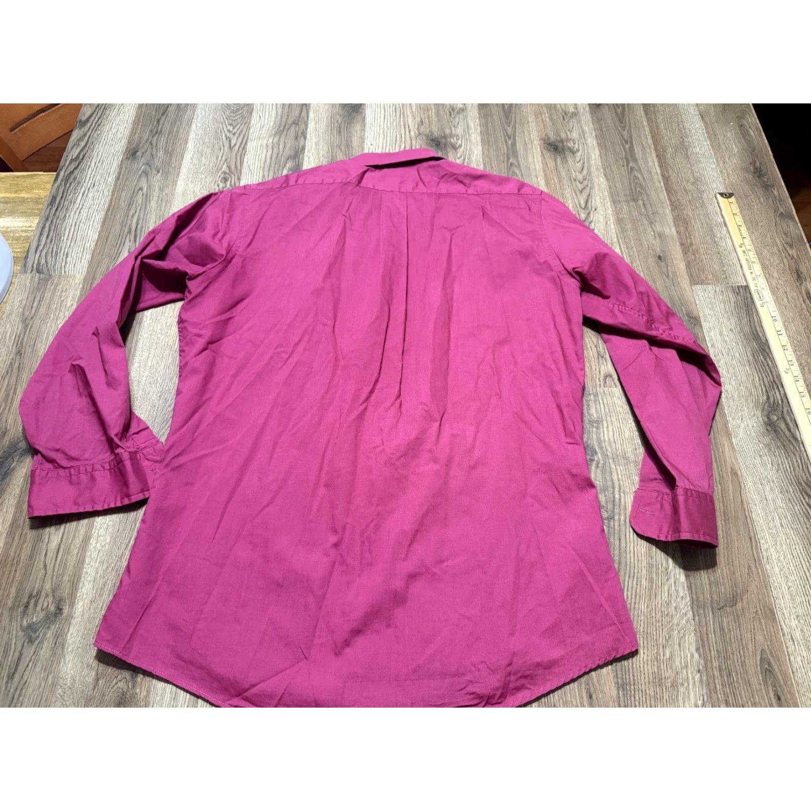 Stafford Stafford Shirt Men's Red Long Sleeve Button-Up Shirt Broadcloth Size US L / EU 52-54 / 3 - 3 Thumbnail
