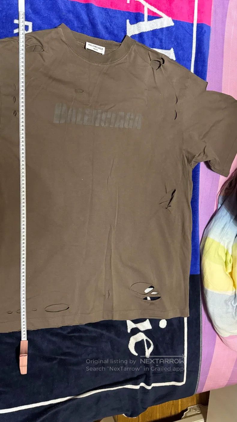 Balenciaga Balenciaga Ripped Logo Printed Short Sleeve T-Shirt Size US XS / EU 42 / 0 - 1 Thumbnail