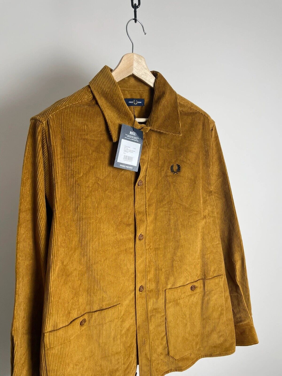 Fred Perry Fred Perry Corduroy Overshirt - Dark Caramel in size L Size US L / EU 52-54 / 3 - 2 Thumbnail