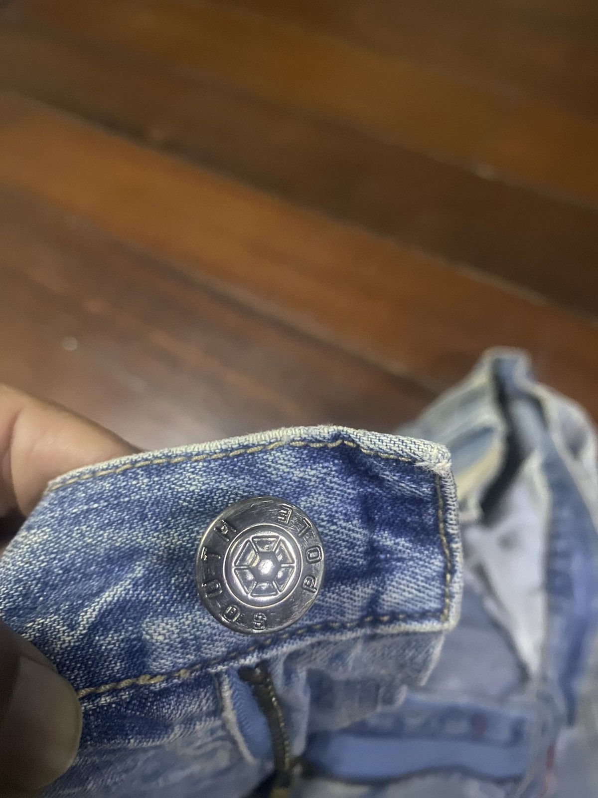 Anchor Blue × Southpole Fire vintage southpole wideleg baggy distressed mud wash Size US 34 / EU 50 - 16 Thumbnail