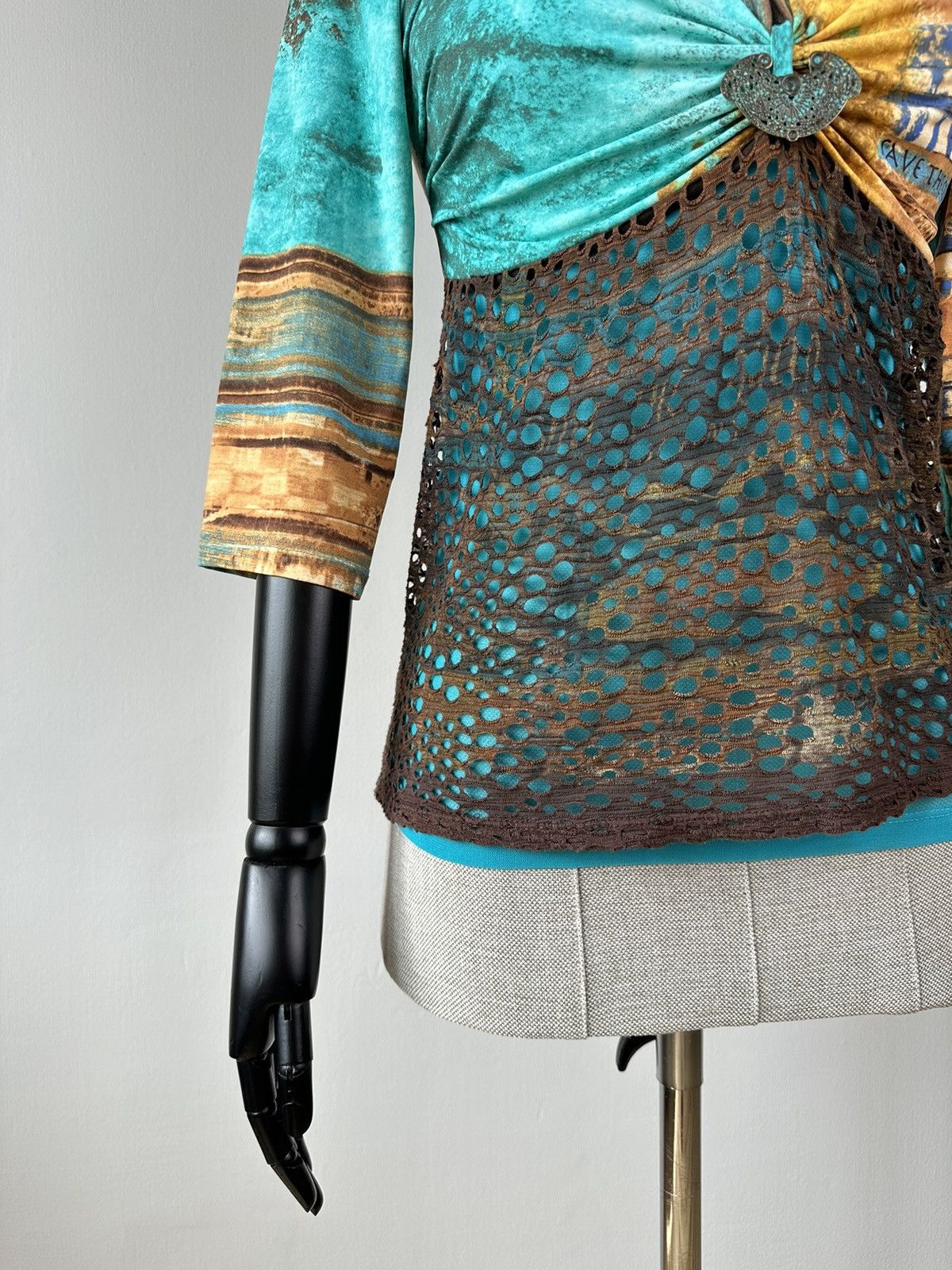 Other Save the Queen 3/4 Sleeve Mesh Top Blouse like Gaultier Size L / US 10 / IT 46 - 4 Thumbnail