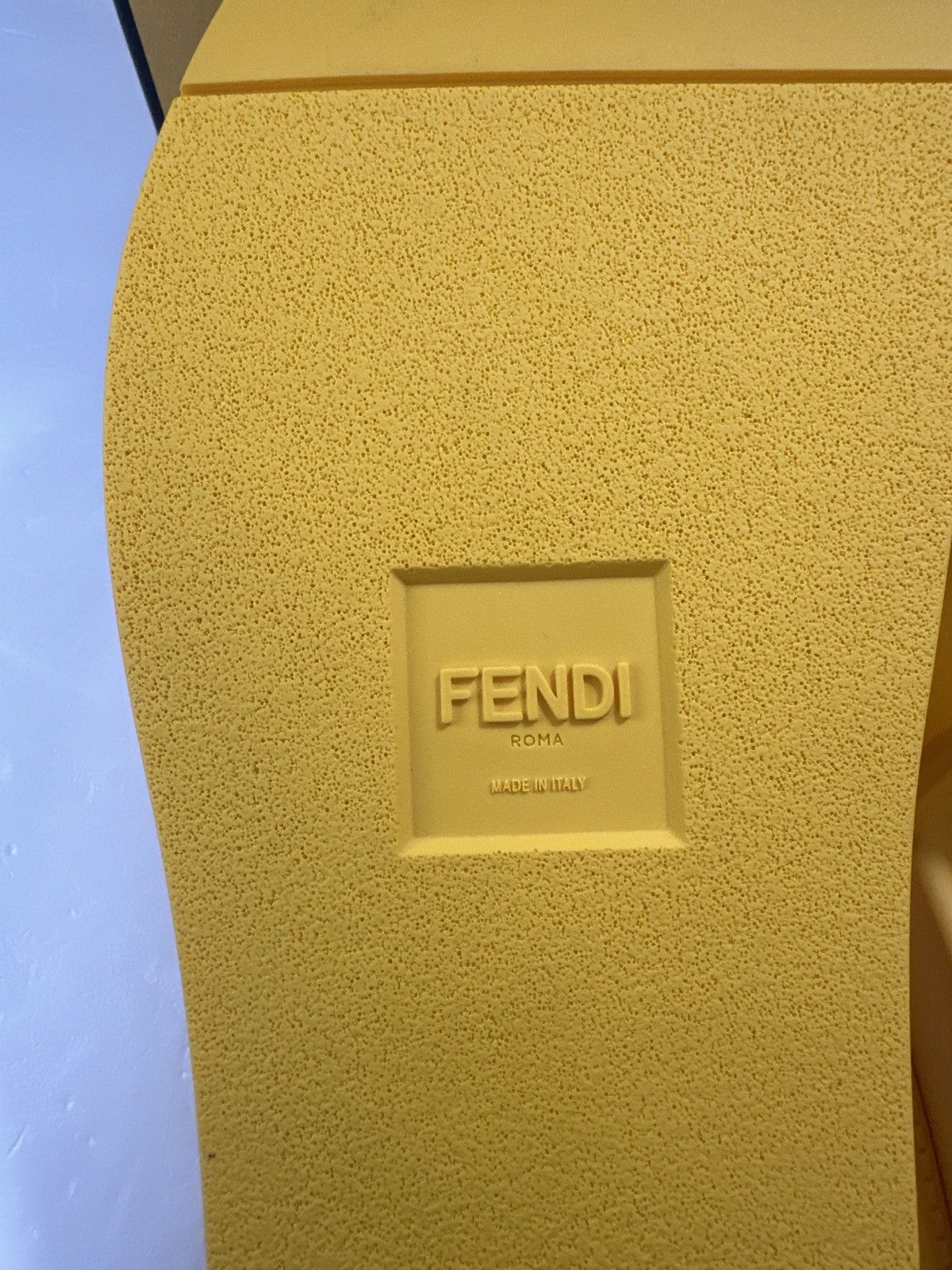 Fendi NEW - FENDI Logo-Embossed Baguette Rubber Slide Sandals - Ye Size US 7.5 / EU 40-41 - 12 Thumbnail