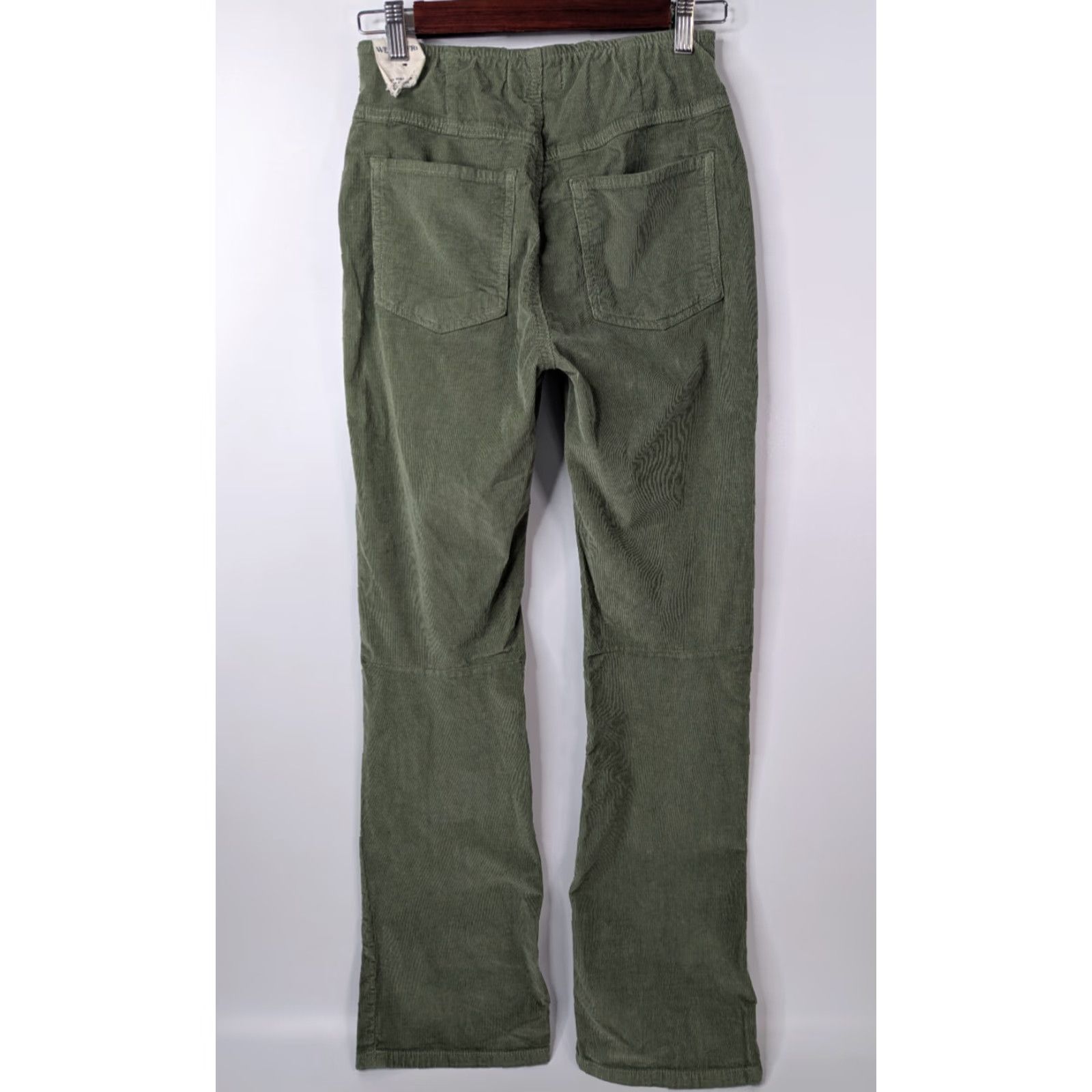 Free People Free People Pants Women 28 Green Corduroy Skinny Flare Ribbed Jenny High Rise Size 28" / US 6 / IT 42 - 4 Thumbnail