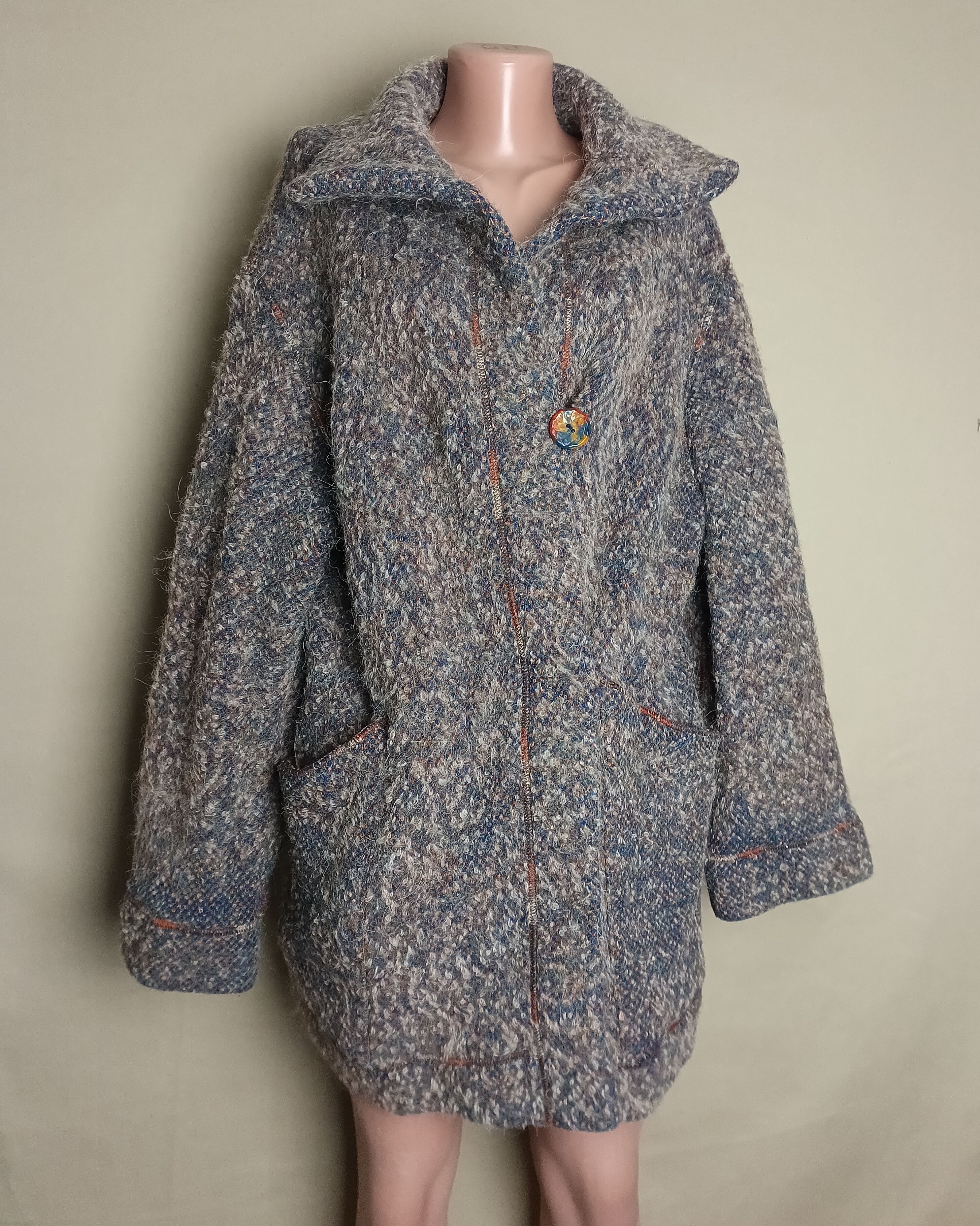 Missoni × Vintage MISSONI Floral 80s Wool Mohair Alpaca Doubleside Coat S Size S / US 4 / IT 40 - 6 Thumbnail