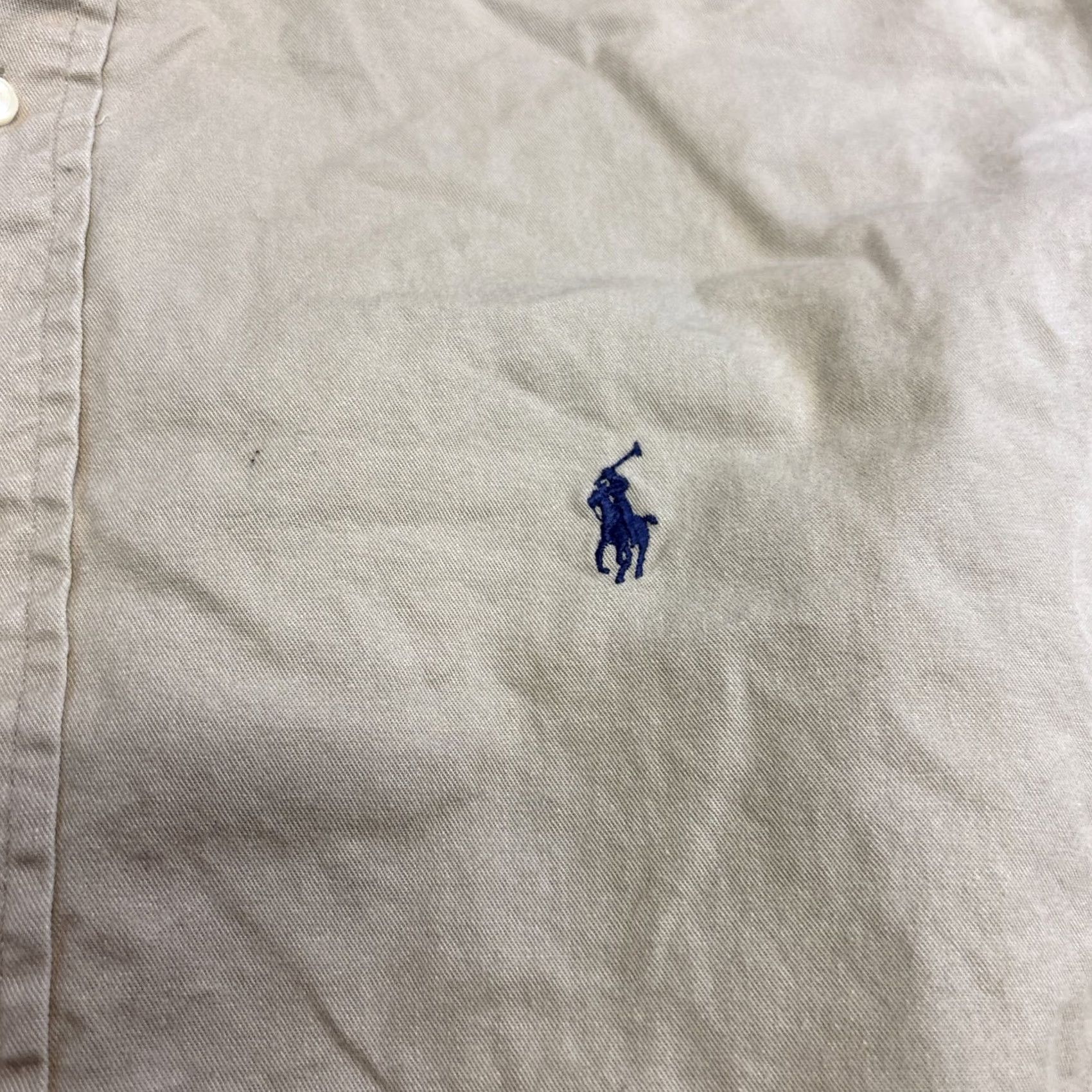 Ralph Lauren Ralph Lauren Blair Shirt Mens XL Beige Button Up Pony Logo Preppy Beach Size US XL / EU 56 / 4 - 2 Thumbnail