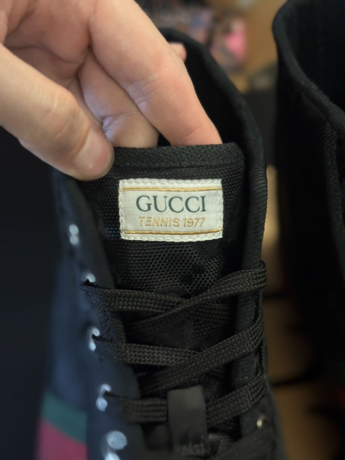 Gucci Gucci High Top Black Tennis Sneakers Size 10G/10.5US Size US 10.5 / EU 43-44 - 11 Thumbnail