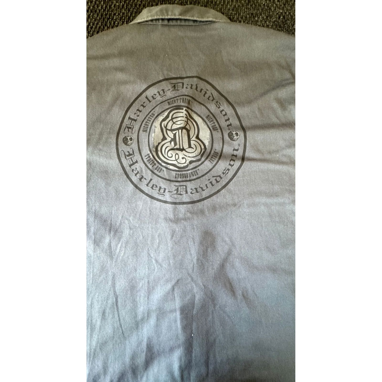 Harley Davidson Harley-Davidson Short Sleeve Button-Up Men’s Large Gray Garage Shirt Size US L / EU 52-54 / 3 - 5 Thumbnail