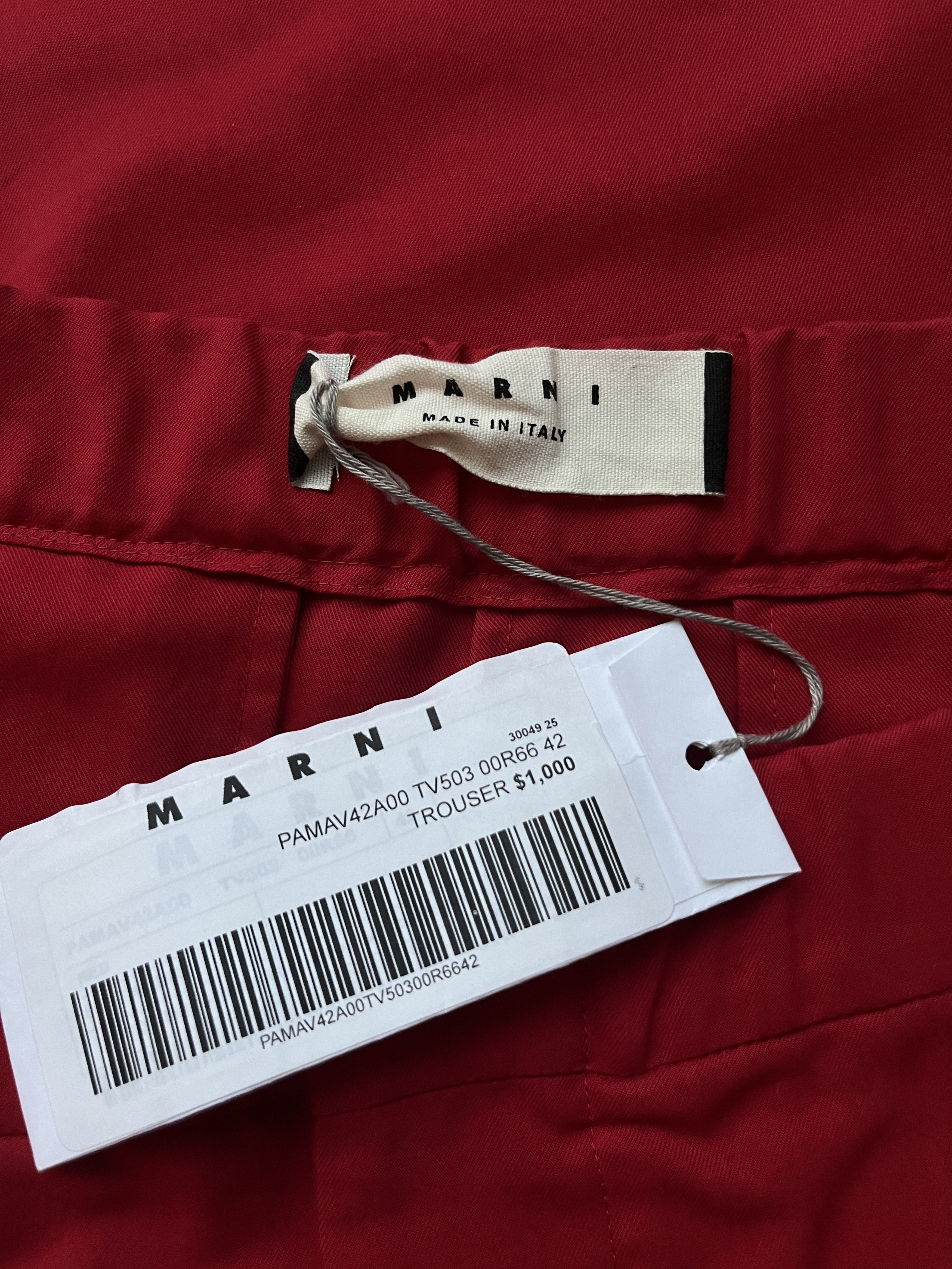 Marni ⚡️QUICK SALE⚡️Marni Red Elastic Waist Pants Trousers Size 32" / US 10 / IT 46 - 3 Thumbnail
