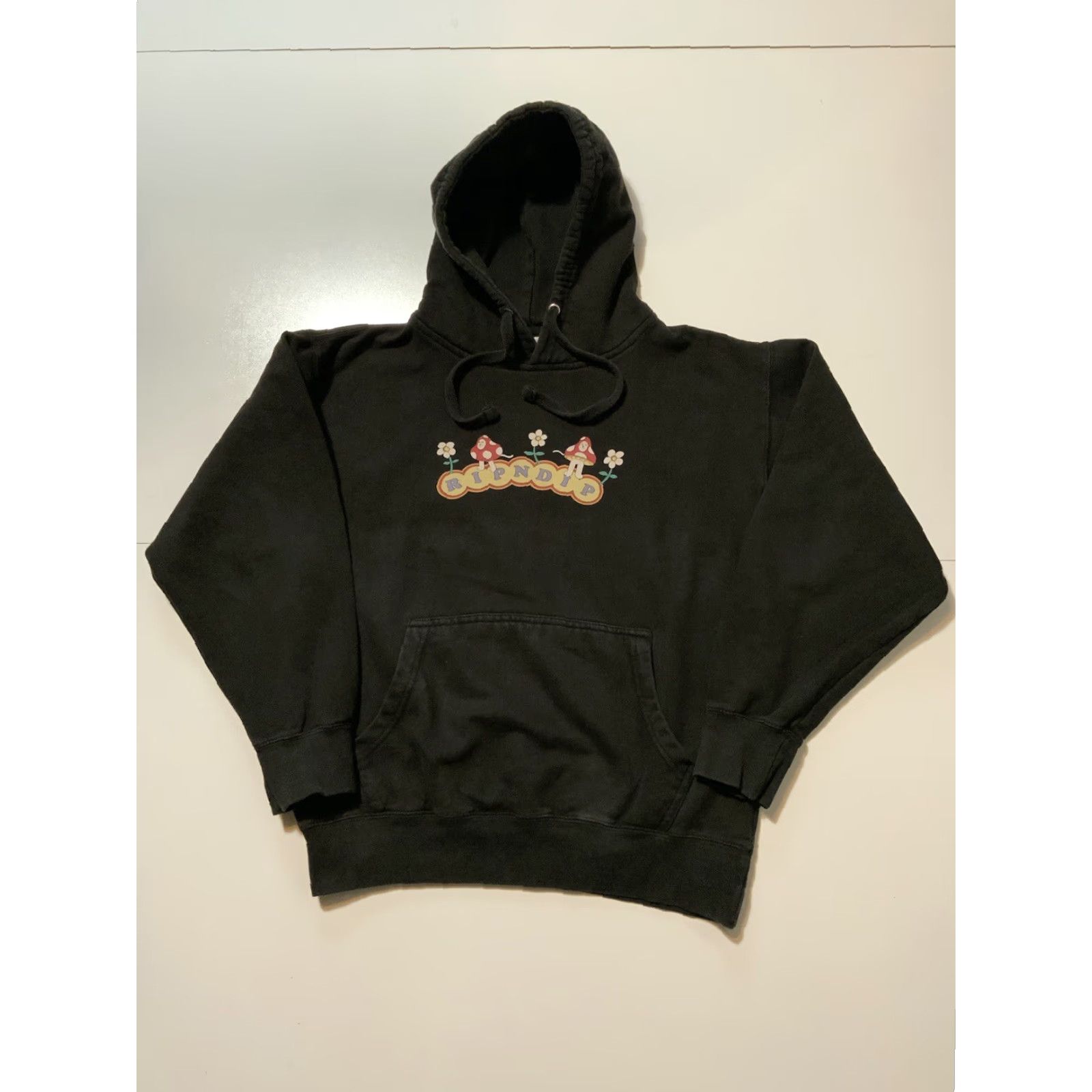 RIPNDIP VINTAGE RIPNDIP Lord Nermal Cat Mushrooms Flower Must Be Nice Black Pullover Hoodie M Mens Size US M / EU 48-50 / 2 - 2 Thumbnail