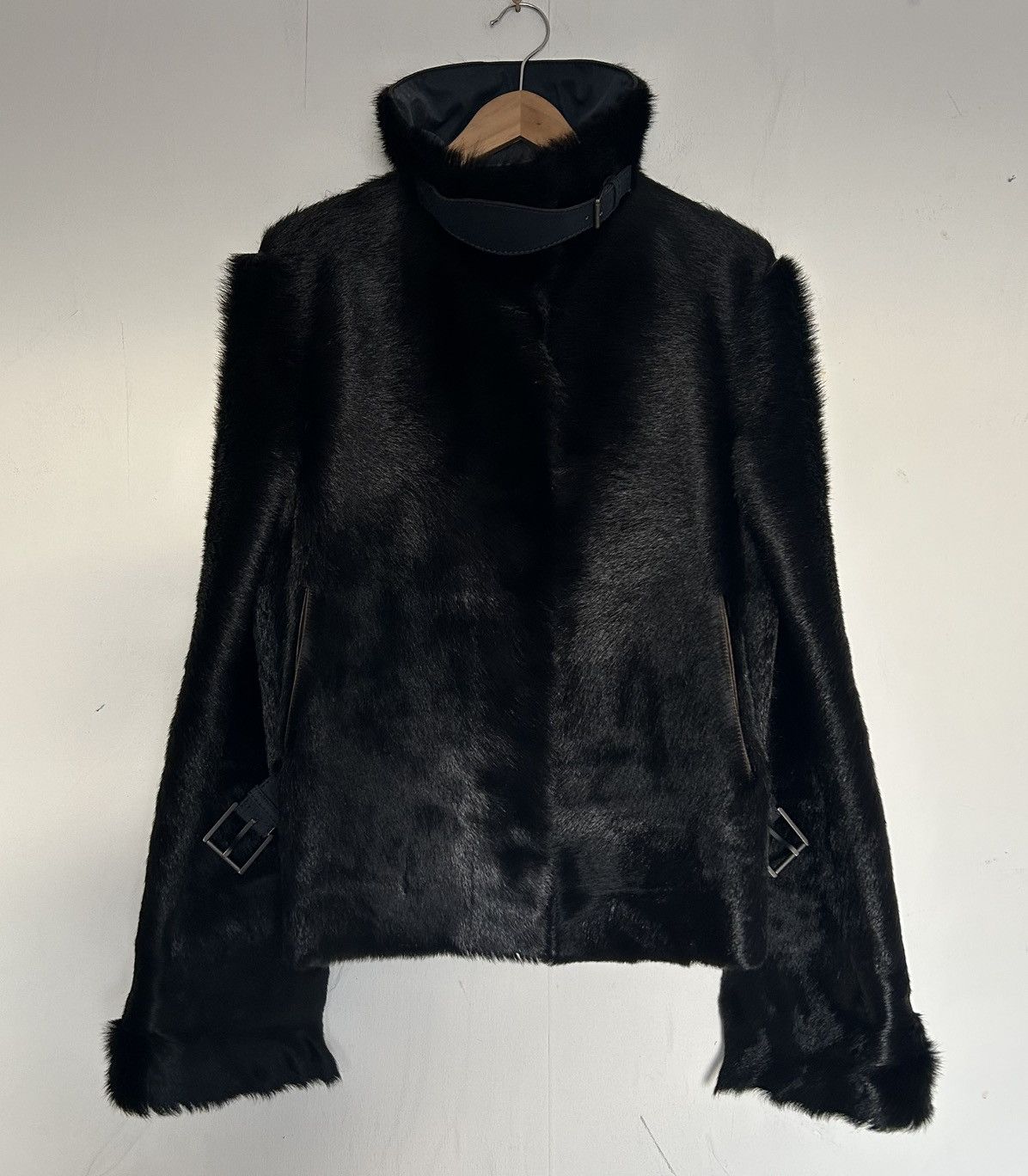 Gucci × Tom Ford Gucci by Tom Ford Pony Hair Leather Jacket