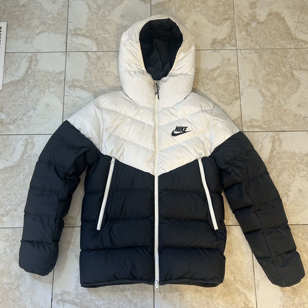 Nike Nike Puffer Jacket Black and White Small Grailed