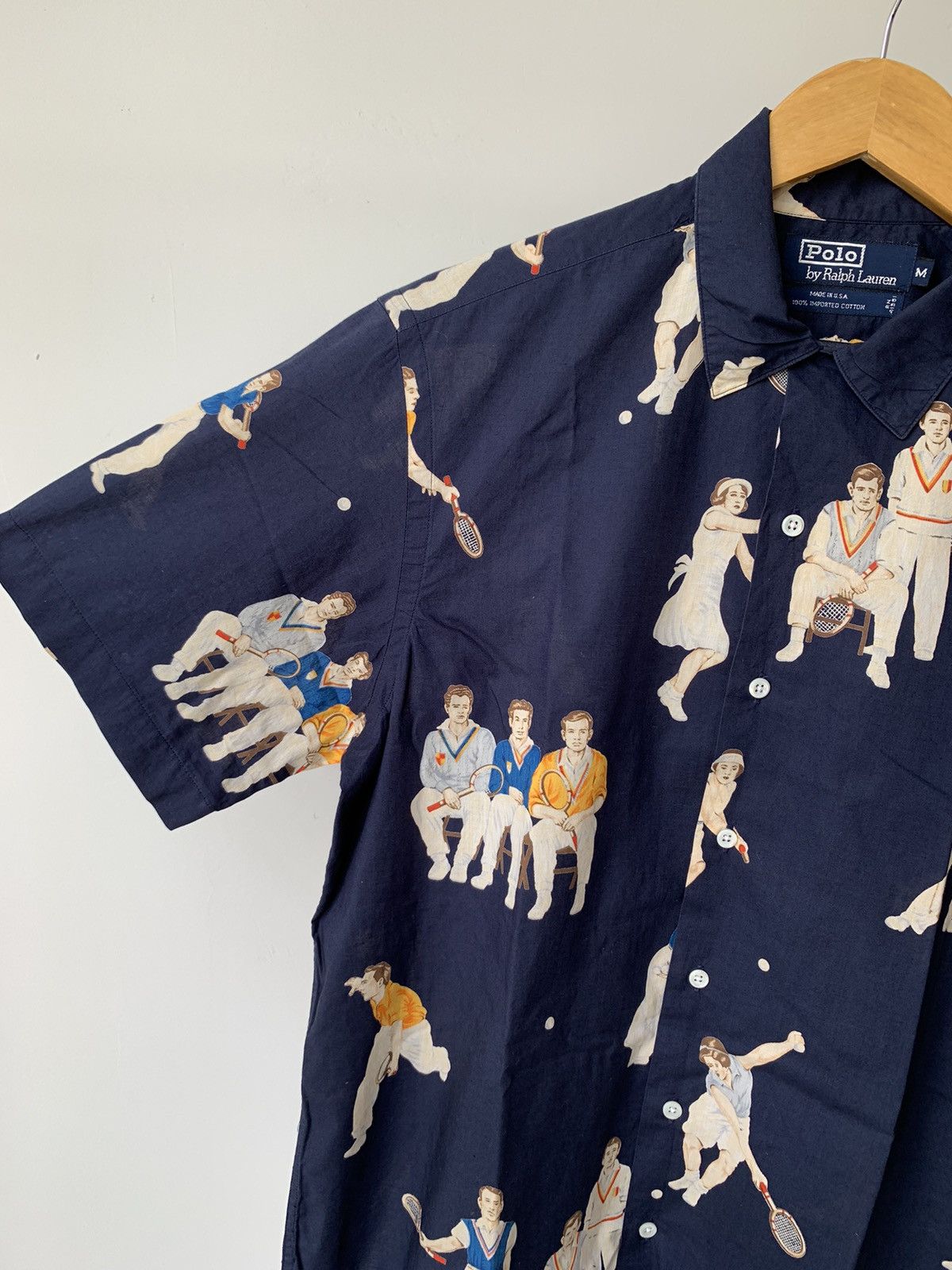 Polo Ralph Lauren Vintage Rare 90s Polo Tennis Overprint Button Ups Shirt Size US M / EU 48-50 / 2 - 4 Thumbnail