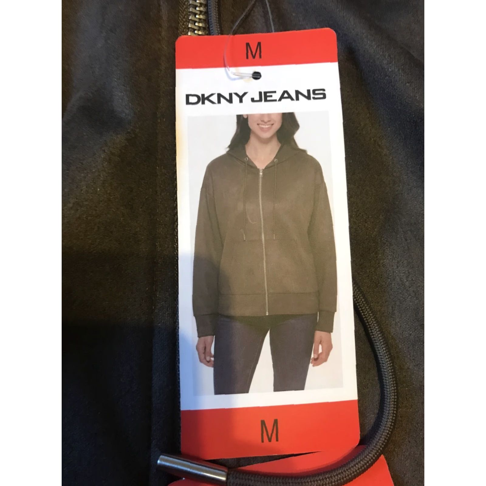 DKNY DKNY Jeans Women's Medium Long Sleeve Hooded Full Zip Up Taupe Jacket Size M / US 6-8 / IT 42-44 - 3 Thumbnail