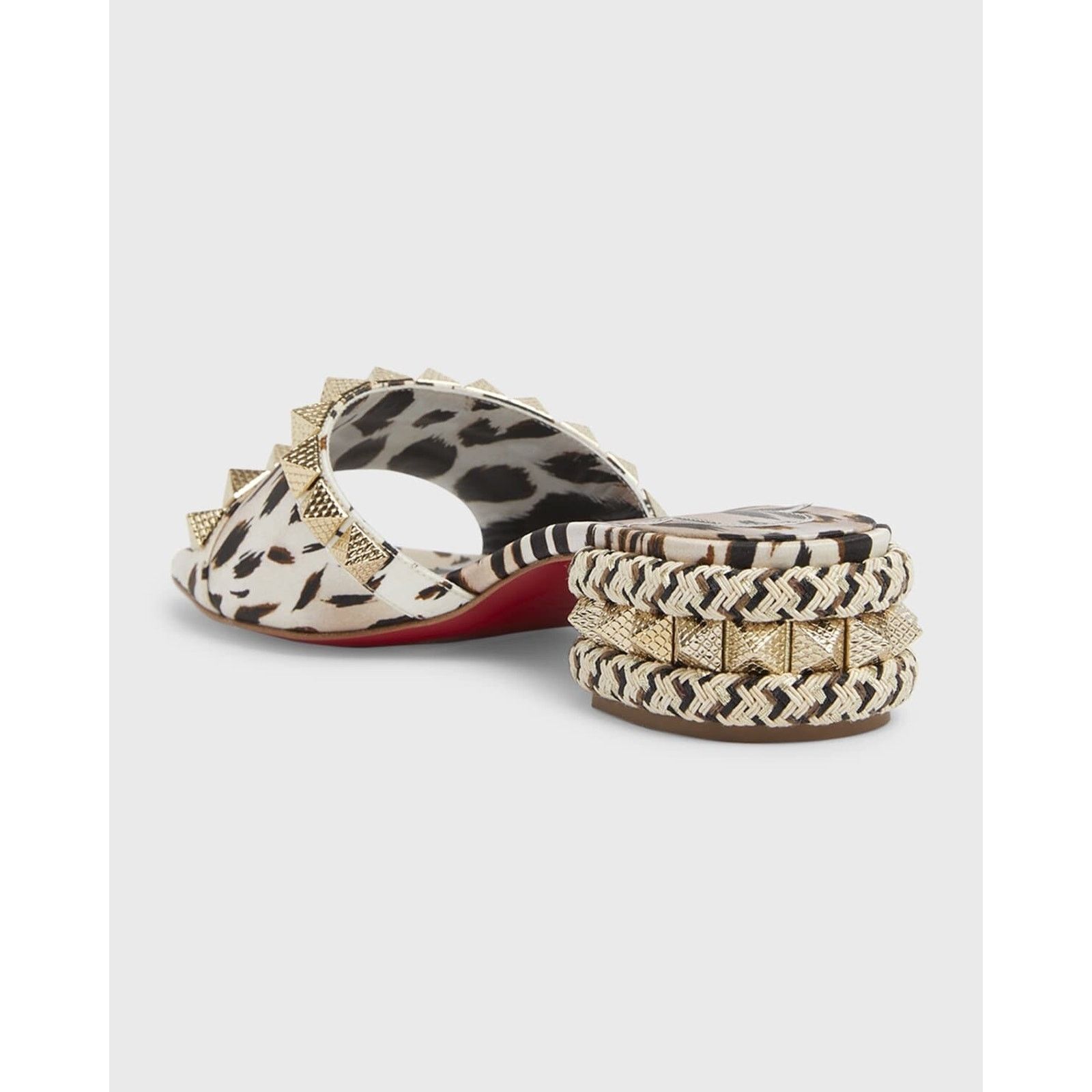 Christian Louboutin Christian Louboutin Pyramule 30 Leopard Gold Stud Block Size US 8.5 / IT 38.5 - 14 Thumbnail