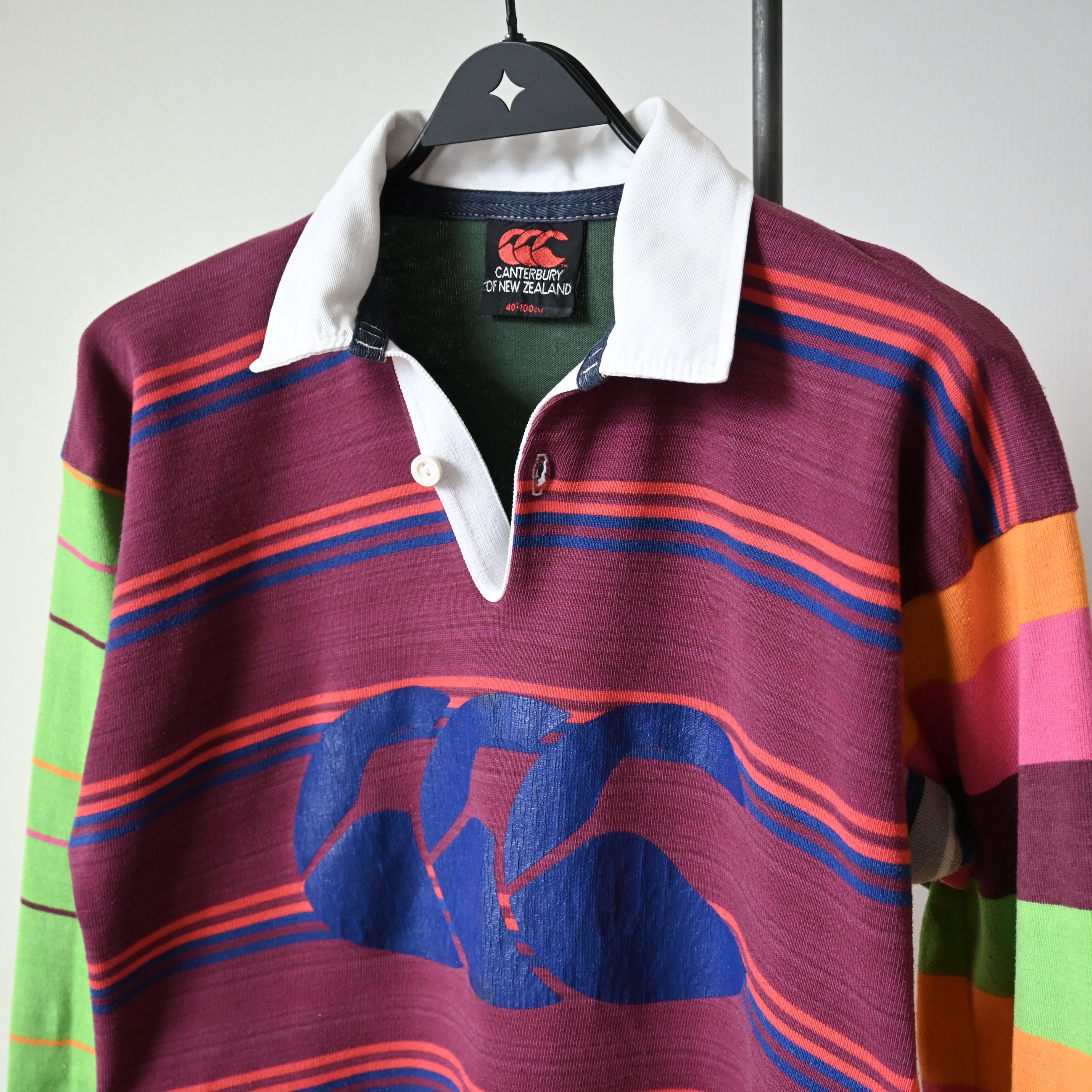Canterbury of New Zealand VTG 1990s Canterbury Of New Zealand crazy stripe rugbyshirt Size US M / EU 48-50 / 2 - 7 Thumbnail