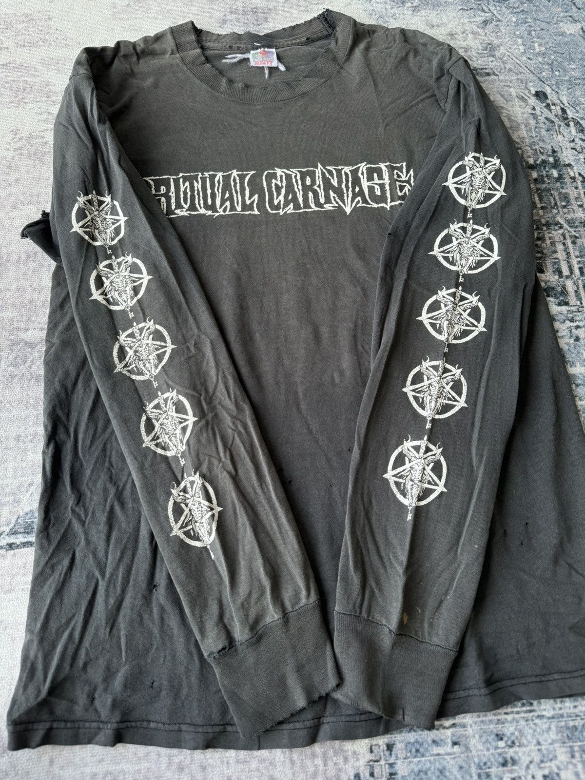 Band Tees × Nirvana × Vintage Vintage Ritual Garnage Metal Core LongSleeves /Bjork Sade Size US M / EU 48-50 / 2 - 8 Thumbnail