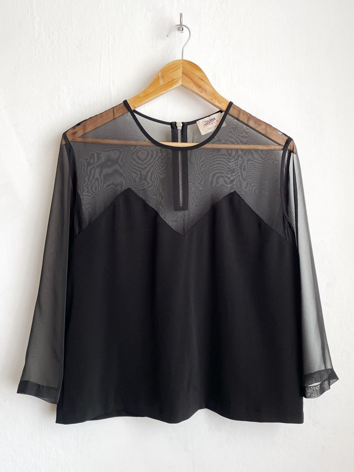 Jean Paul Gaultier x Lindex Black Semi-Sheer Blouse – Size S