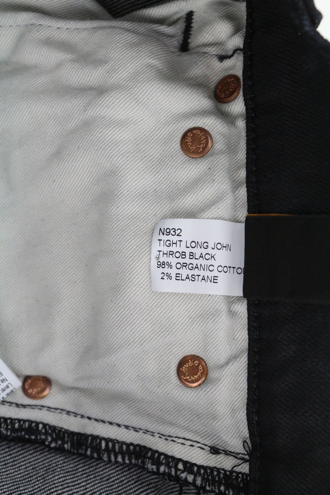 Nudie Jeans TIGHT LONG JOHN W28/L30 Throb Black Organic Coated 83638 Size US 28 / EU 44 - 7 Thumbnail