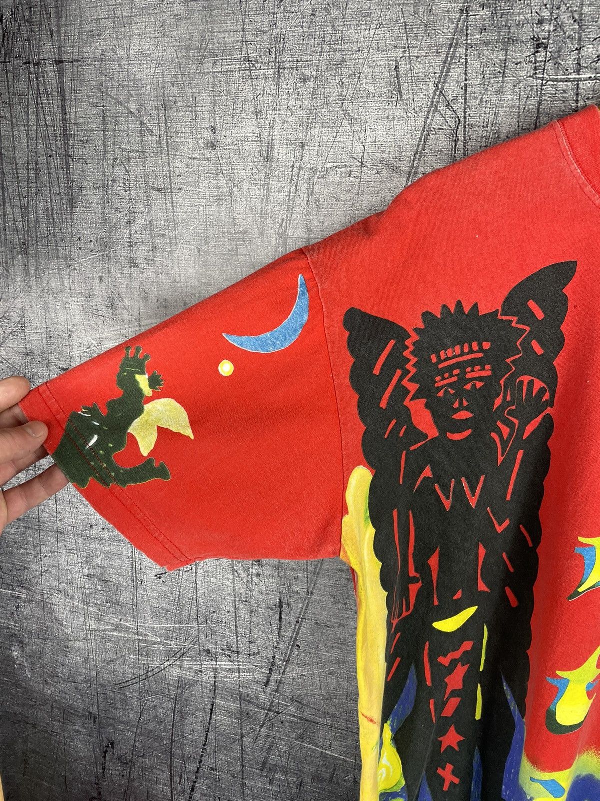 Band Tees Vintage 90s Carlos Santana Sacred Fire all-over print Tee Size US XL / EU 56 / 4 - 5 Thumbnail