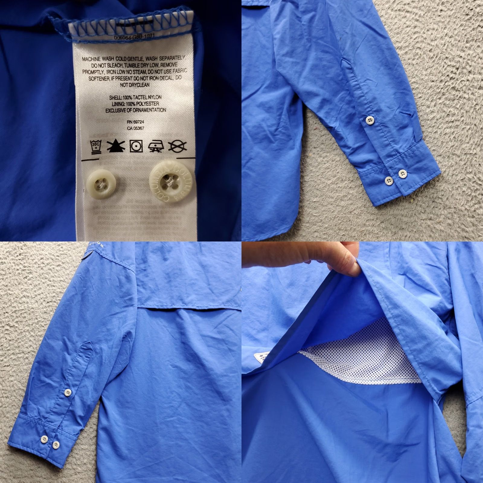 Vintage Columbia PFG Fishing Shirt Mens Medium Blue Nylon Embroidered Vented Button Down Shirt Size US M / EU 48-50 / 2 - 8 Thumbnail