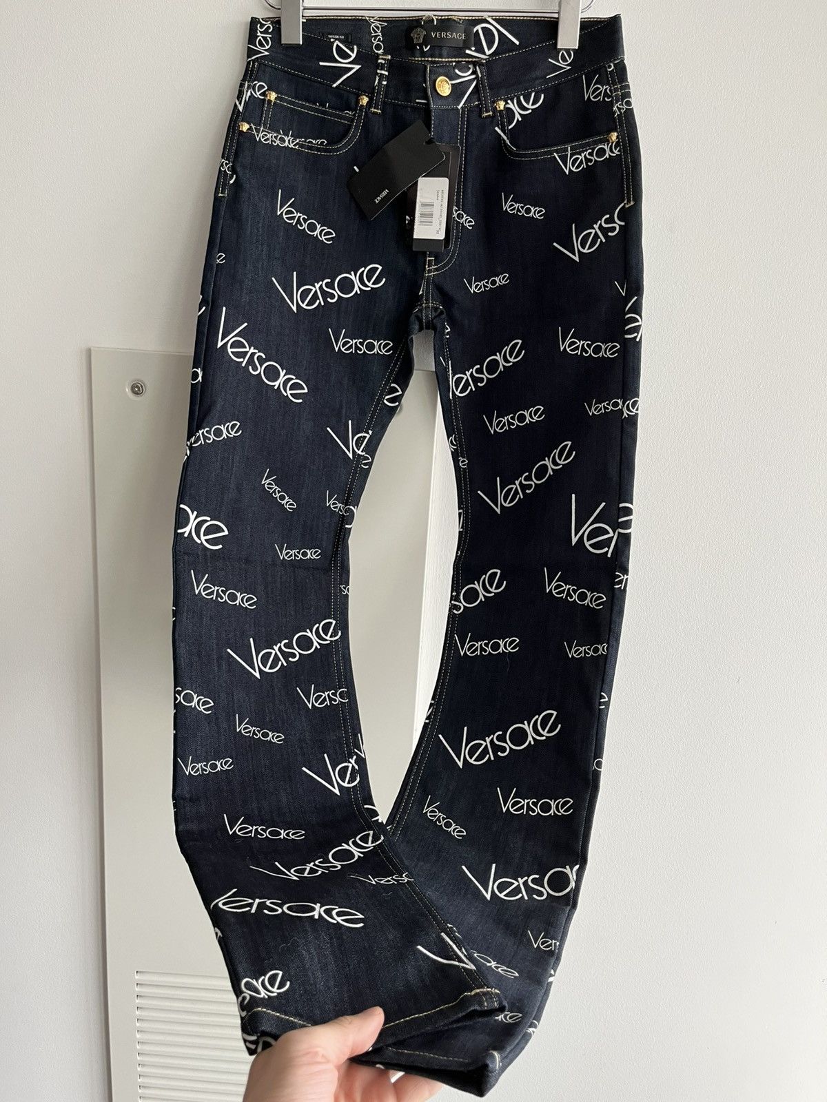 Versace Super Runway Versace Monogram Logo Denim Jeans Brand New Size US 29 - 21 Thumbnail