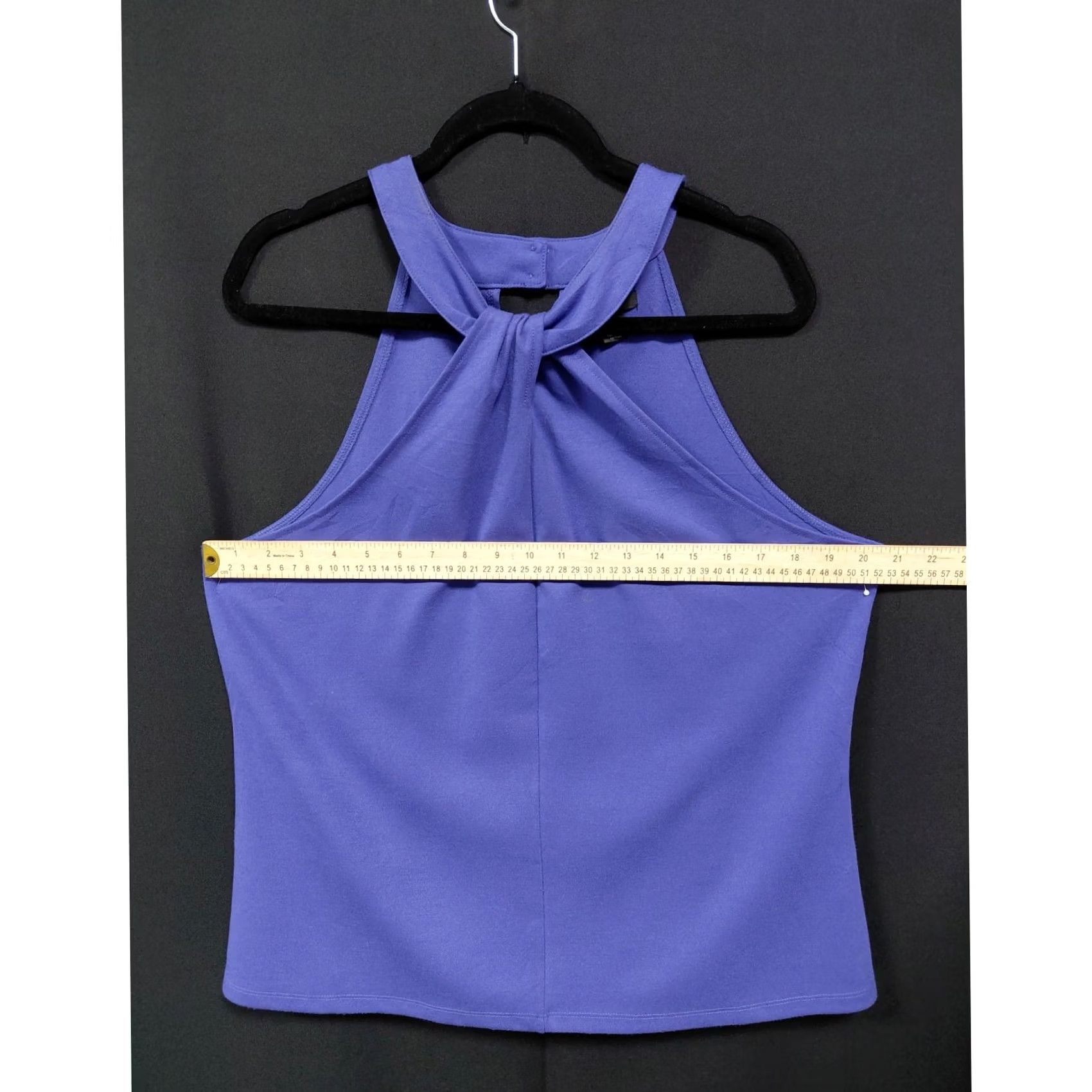 Vintage HALOGEN Purple Halter Top Solid Knit Sleeveless Women XL Blouse Casual Travel Spring Summer Size XL / US 12-14 / IT 48-50 - 4 Thumbnail