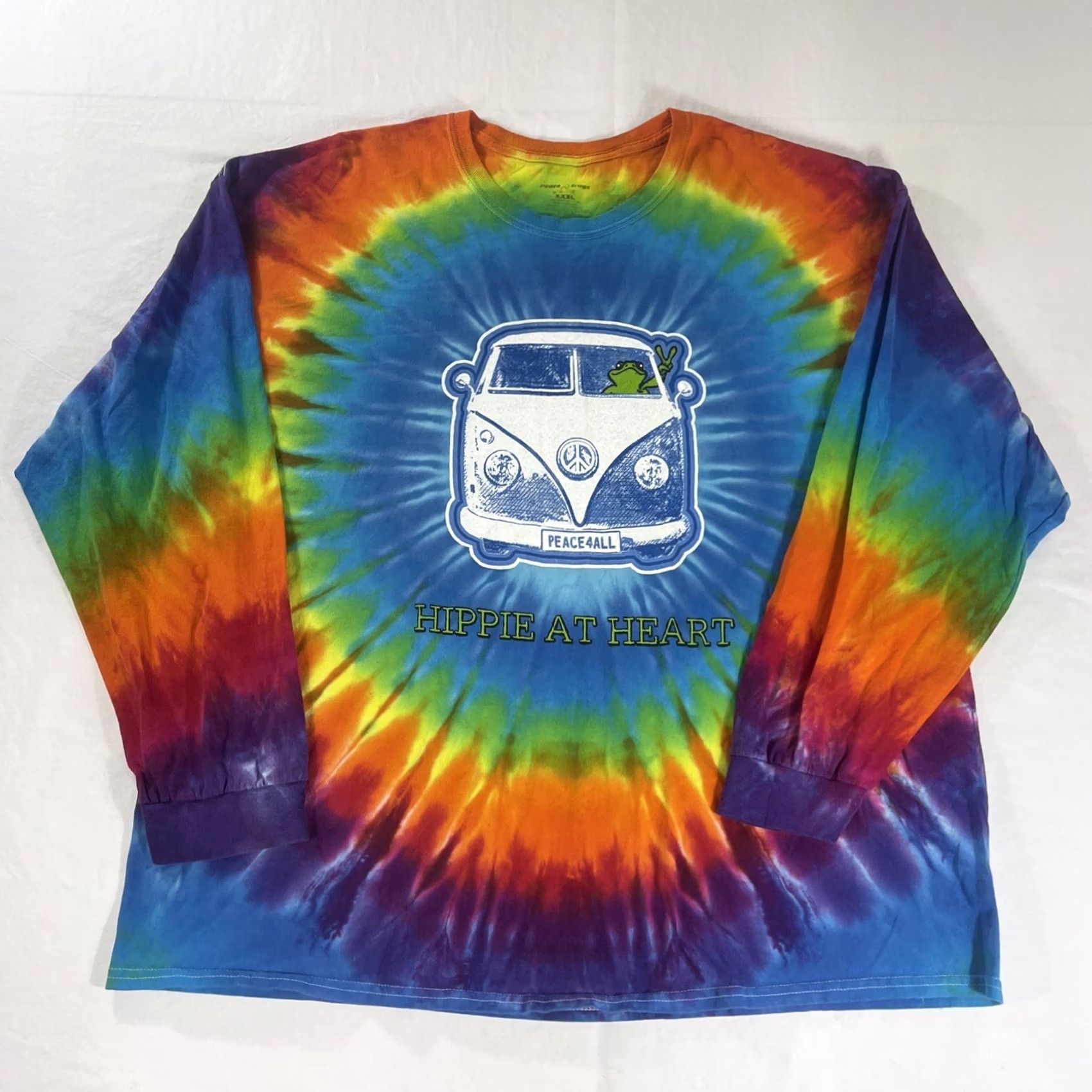 Vintage VINTAGE Peace Frogs 3XL Shirt Long Sleeve Hippie At Heart Tie Dye Hippy Van Mens XXL Size US XXL / EU 58 / 5 - 2 Thumbnail