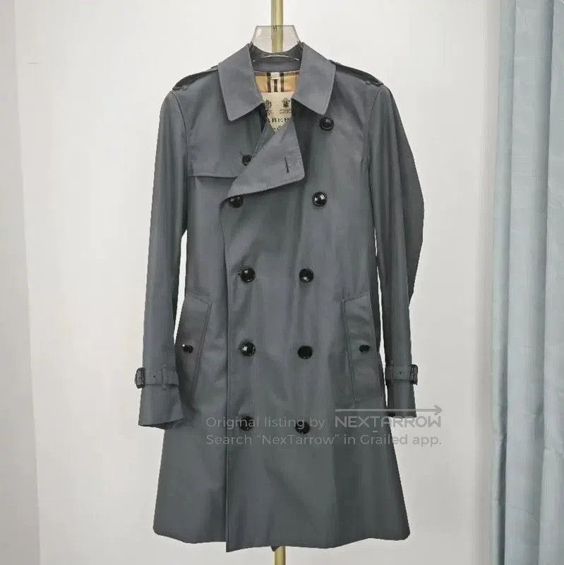 Burberry Burberry Gray Cotton Women's Trench Coat. Size L / US 10 / IT 46 - 1 Thumbnail