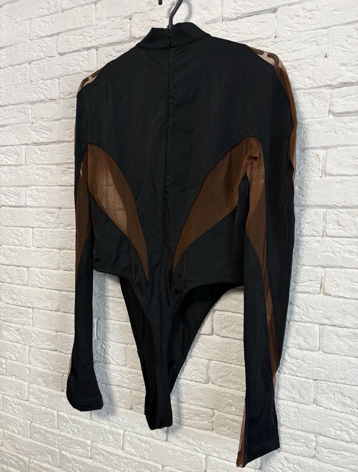 Mugler Mugler x HM Mesh Panel Bodysuit Black Brown Rare Sz 46 L Size L / US 10 / IT 46 - 8 Thumbnail