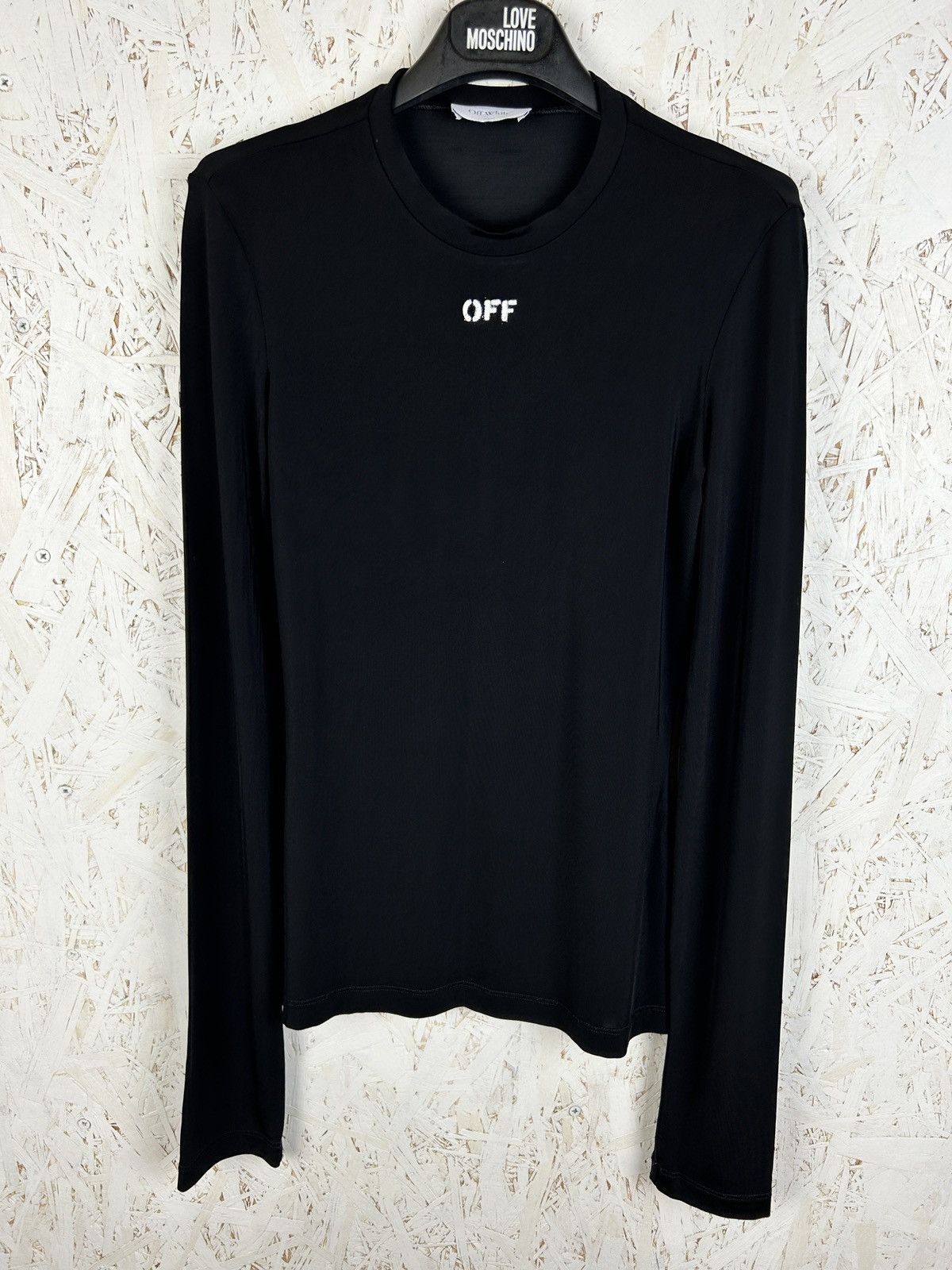 Off-White Off-White Off Stamp Stretch Jersey Top Long Sleeve IT 40 Size M / US 6-8 / IT 42-44 - 1 Thumbnail