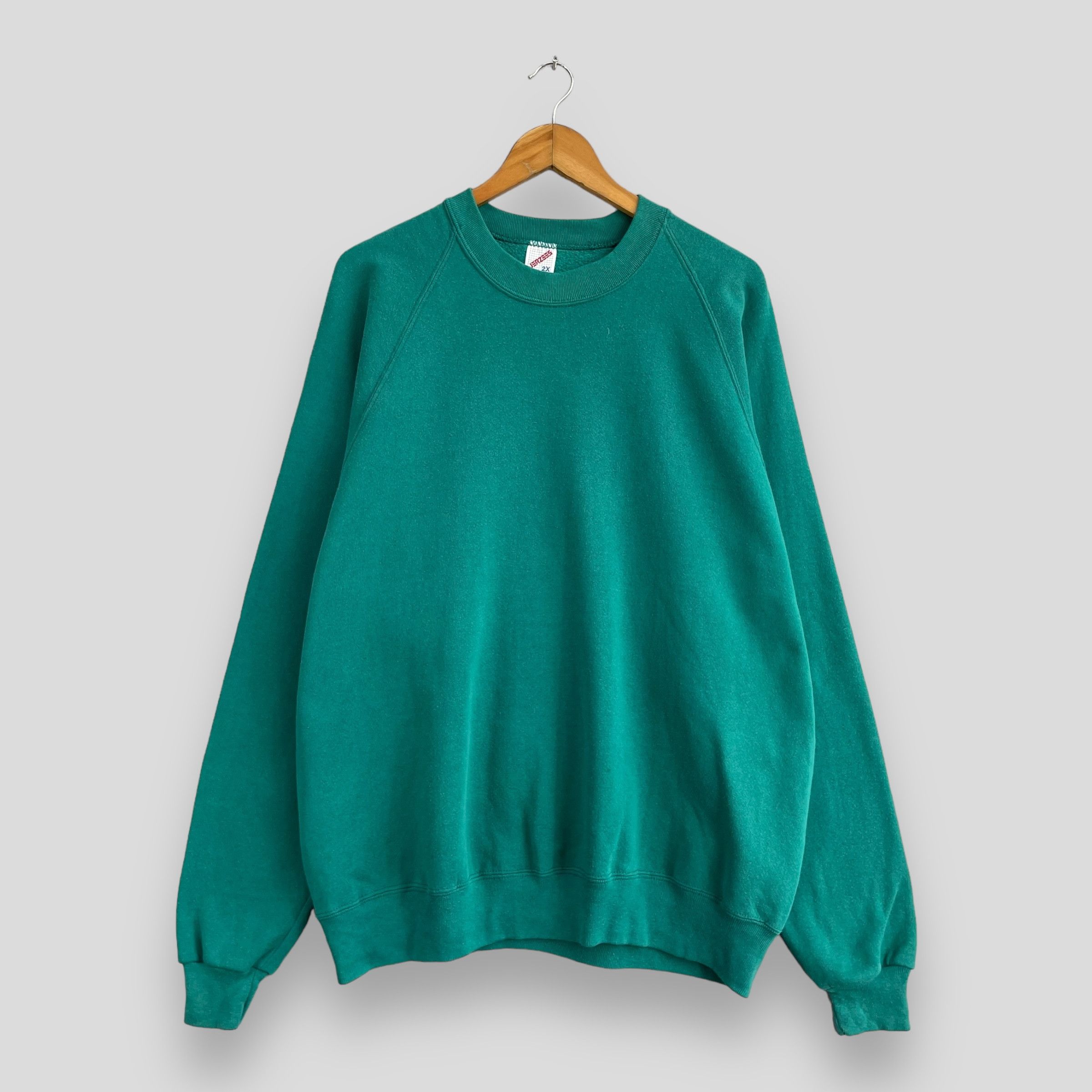 Jerzees × Vintage Vintage JERZEES Plain Green Crewneck Sweatshirt Size US XL / EU 56 / 4 - 1 Thumbnail