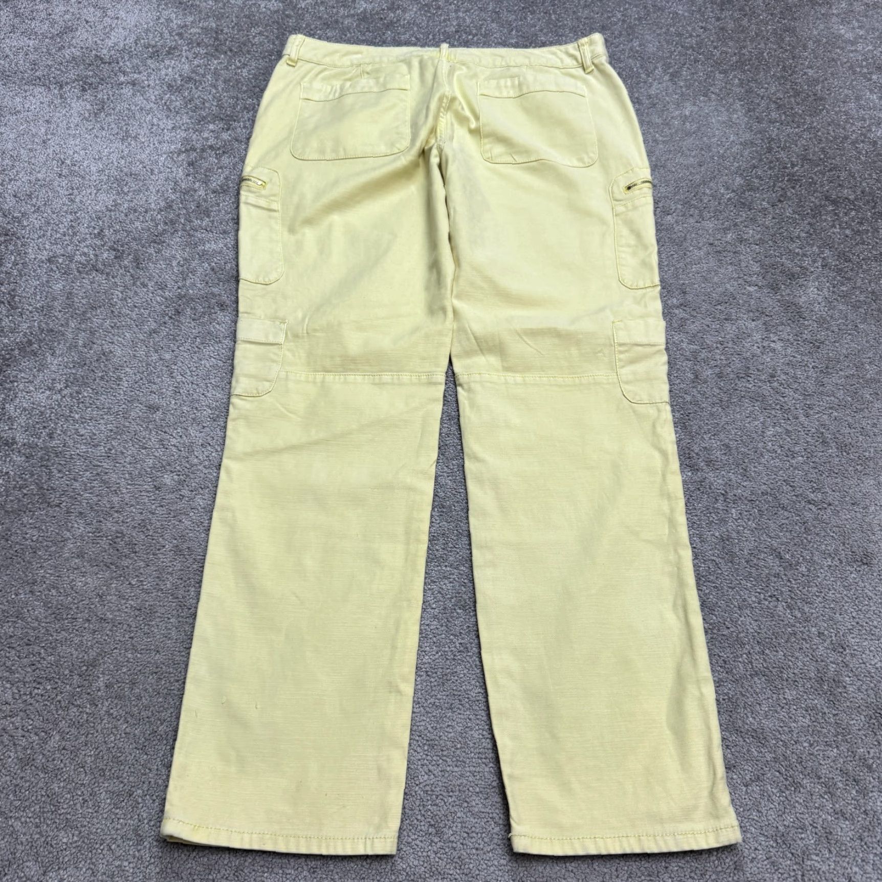 Vintage Pilcro Pants Cargo Utility Women 32T Tall Yellow Cotton Spandex Straight Pockets Breathable Casual Vintage: No Size 24" / US 00 / IT 34 - 3 Thumbnail