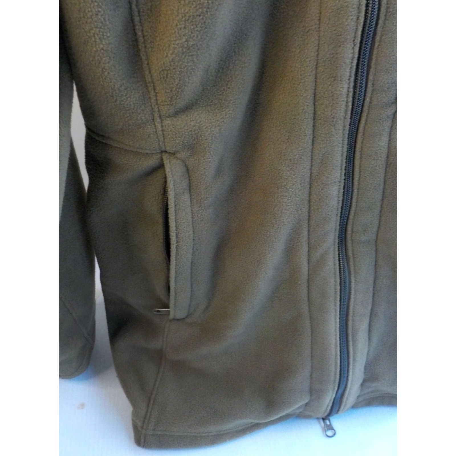 Vintage Columbia Zip Front Fleece Hooded Coat Khaki LARGE Polyester Women's Size L / US 10 / IT 46 - 3 Thumbnail