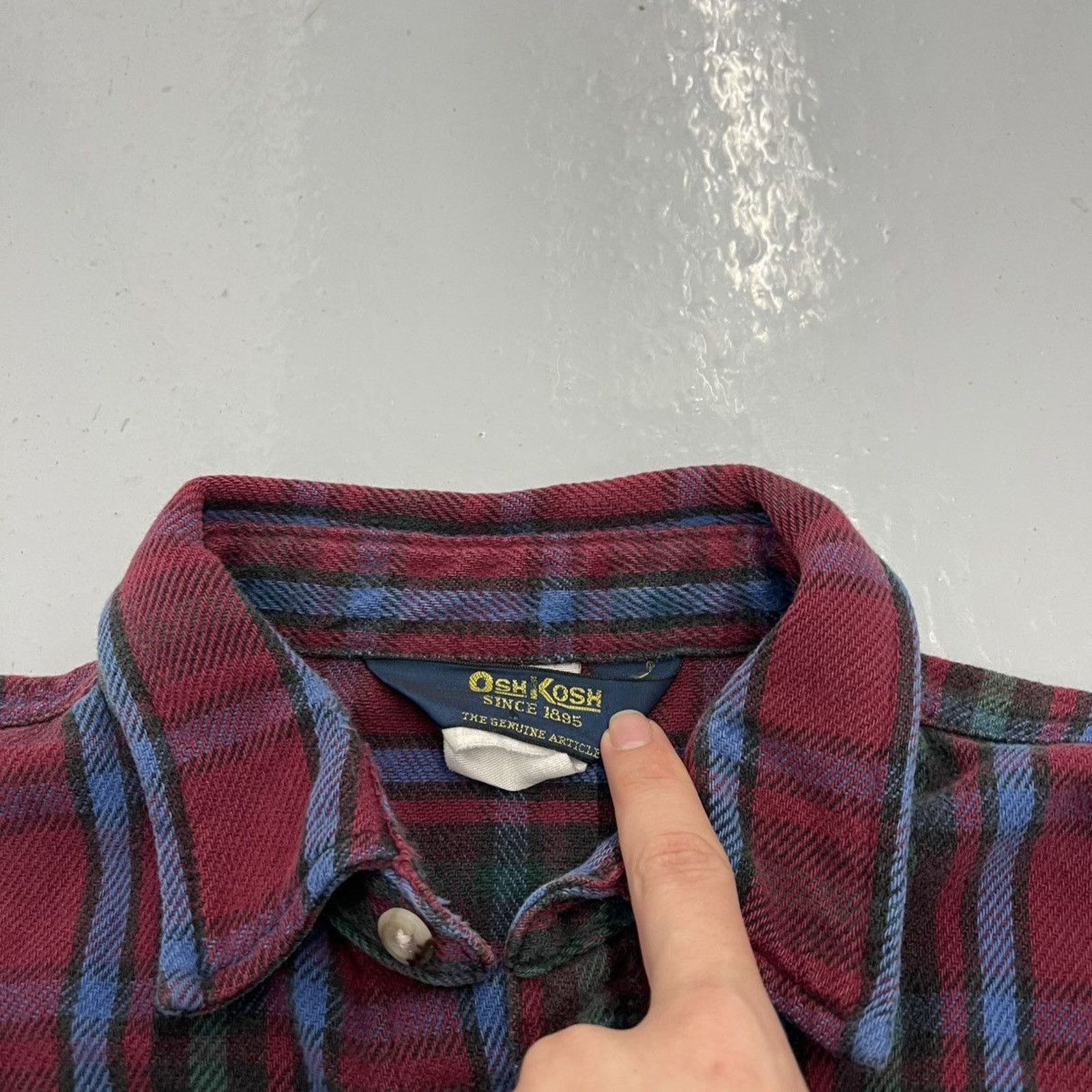 Oshkosh Vintage 70s OshKosh Red/Blue Plaid Cotton Flannel Size US S / EU 44-46 / 1 - 4 Thumbnail