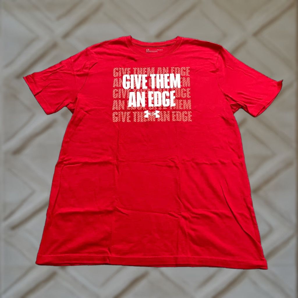Under Armour Under Armour Shirt Mens Large Red Short Sleeve Teamate Logo Active Tee Size US L / EU 52-54 / 3 - 1 Thumbnail