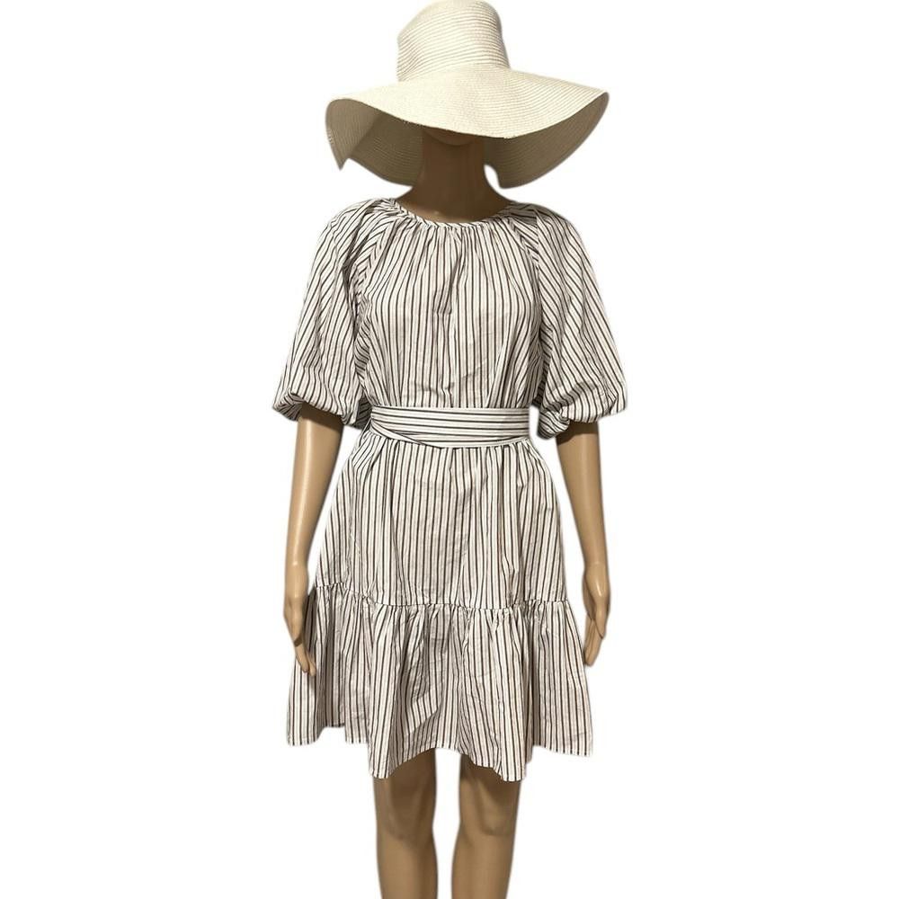 MINKPINK BNWT MINKPINK Women's Brown and White Striped Mini Dress Size M / US 6-8 / IT 42-44 - 1 Thumbnail